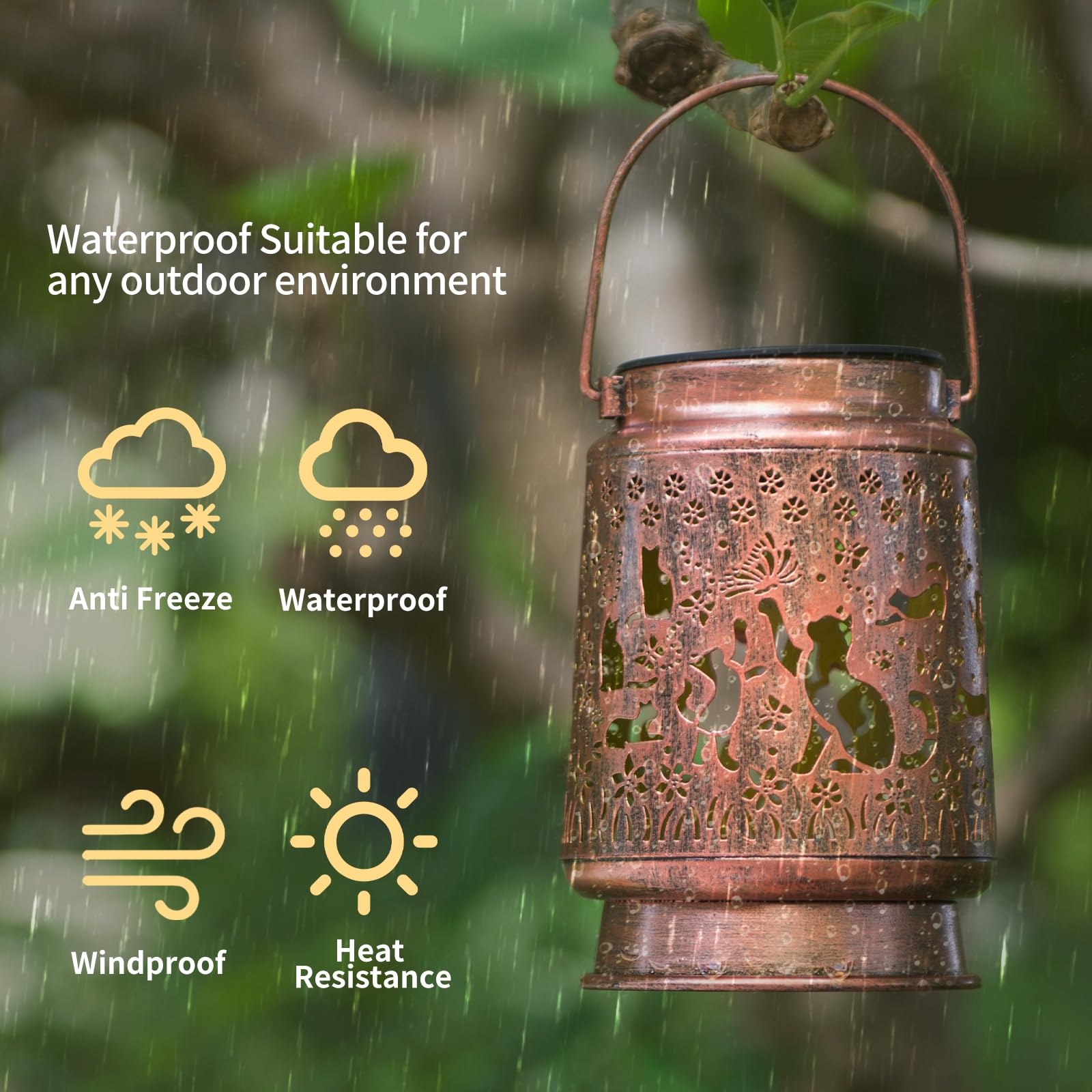ShangTianFeng Cat Solar Light Lanterns - Waterproof Hanging Mason Jar Decor for Garden, Outdoor, Patio - Lovers Cat, Large