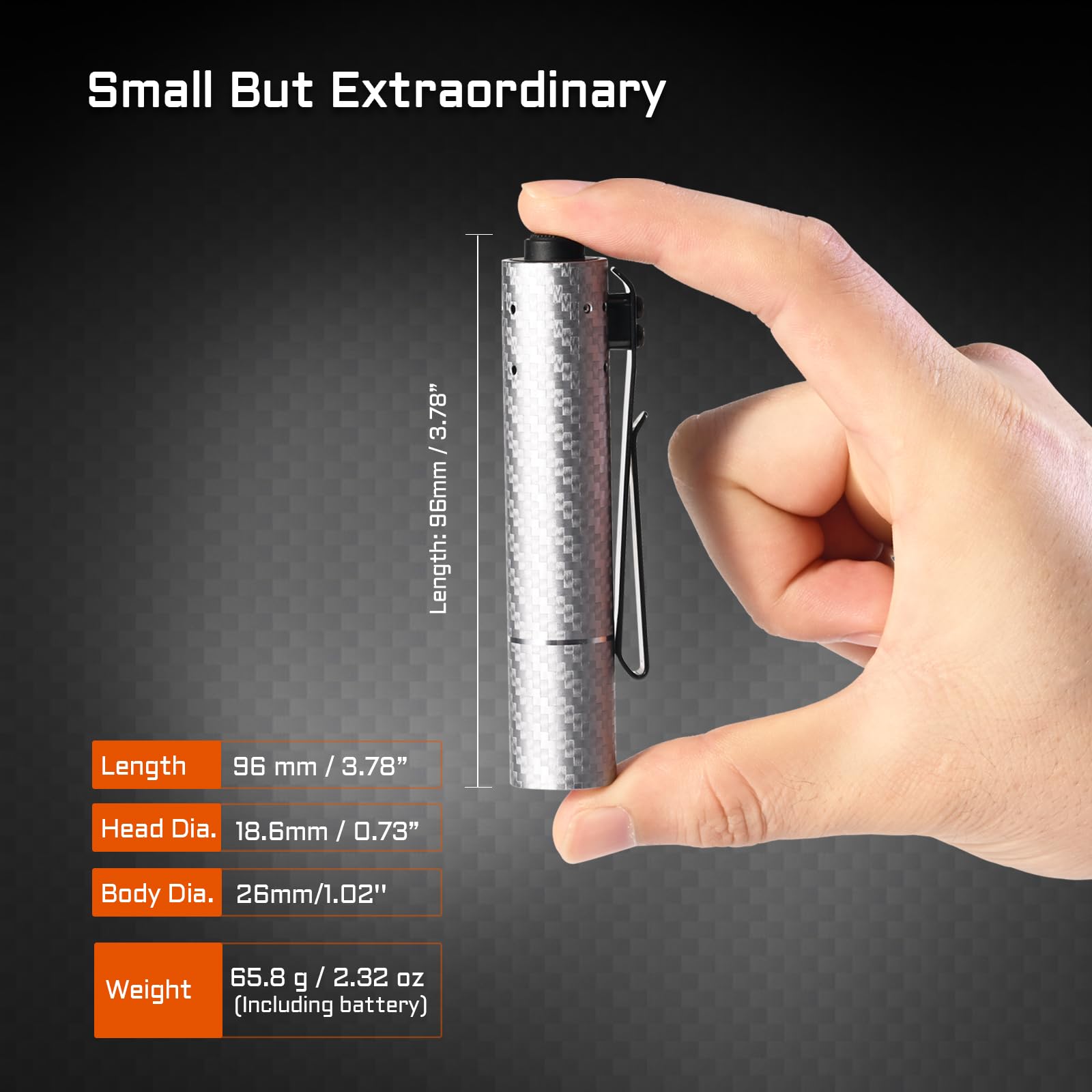 ACEBEAM Rider RX EDC AA Flashlight - 1000 Lumens, Rechargeable, Aluminum, Carbon Fiber White, Compact for Camping & Emergency