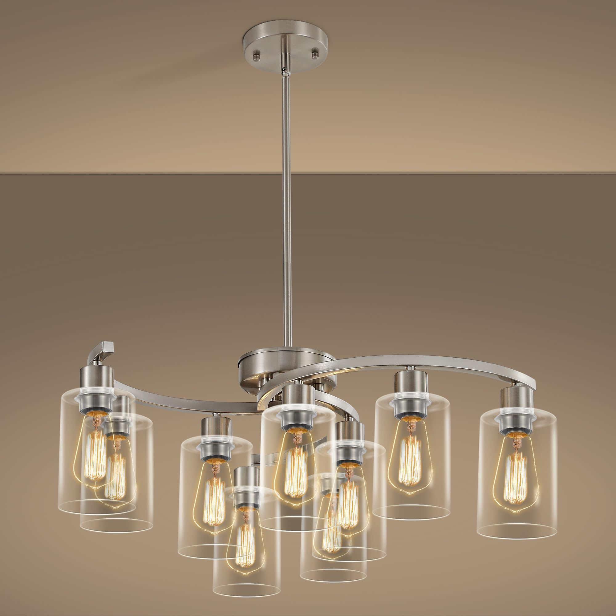 Sigaitwei 9-Light Brushed Nickel Kitchen Light Fixtures