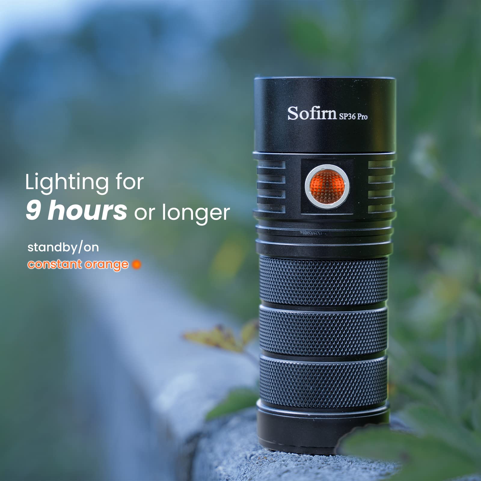 Sofirn SP36 Pro Flashlight - 8000 Lumens, USB C Rechargeable, Black, 5000K LED, Anduril 2.0 UI