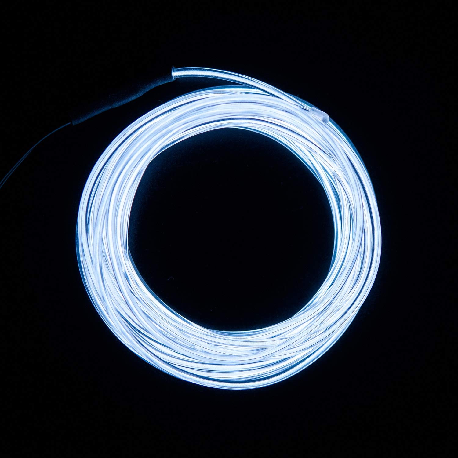 lychee EL Wire Neon Light, Strobing Electroluminescent, 15ft, White, Plastic, Model 011