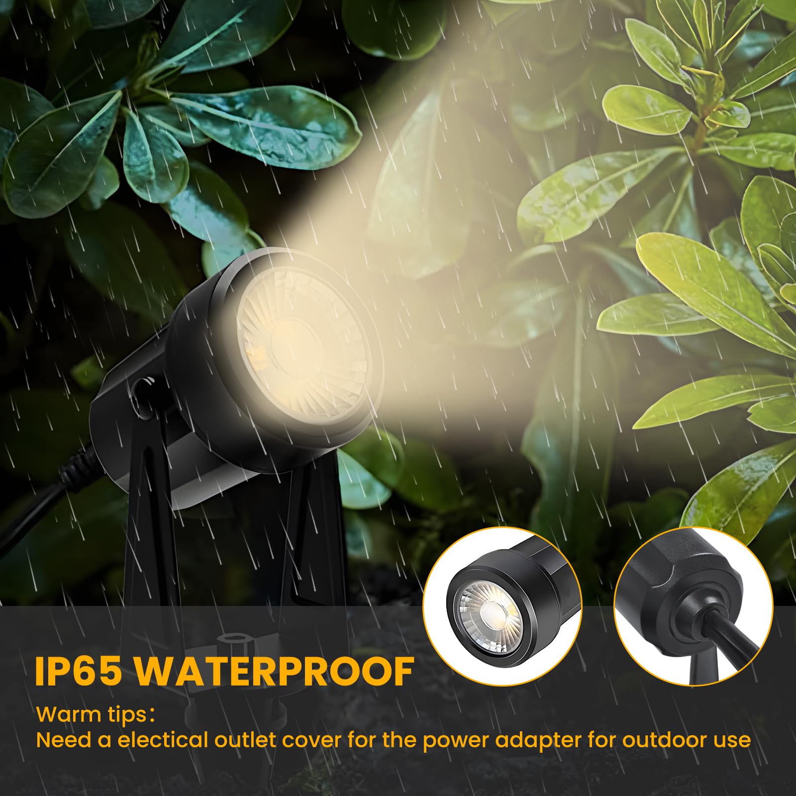 Svater 4 Pack Low Voltage Outdoor Spotlights, 12V Warm White LED, IP65 Waterproof, Perfect for Yard and Backyard Lighting