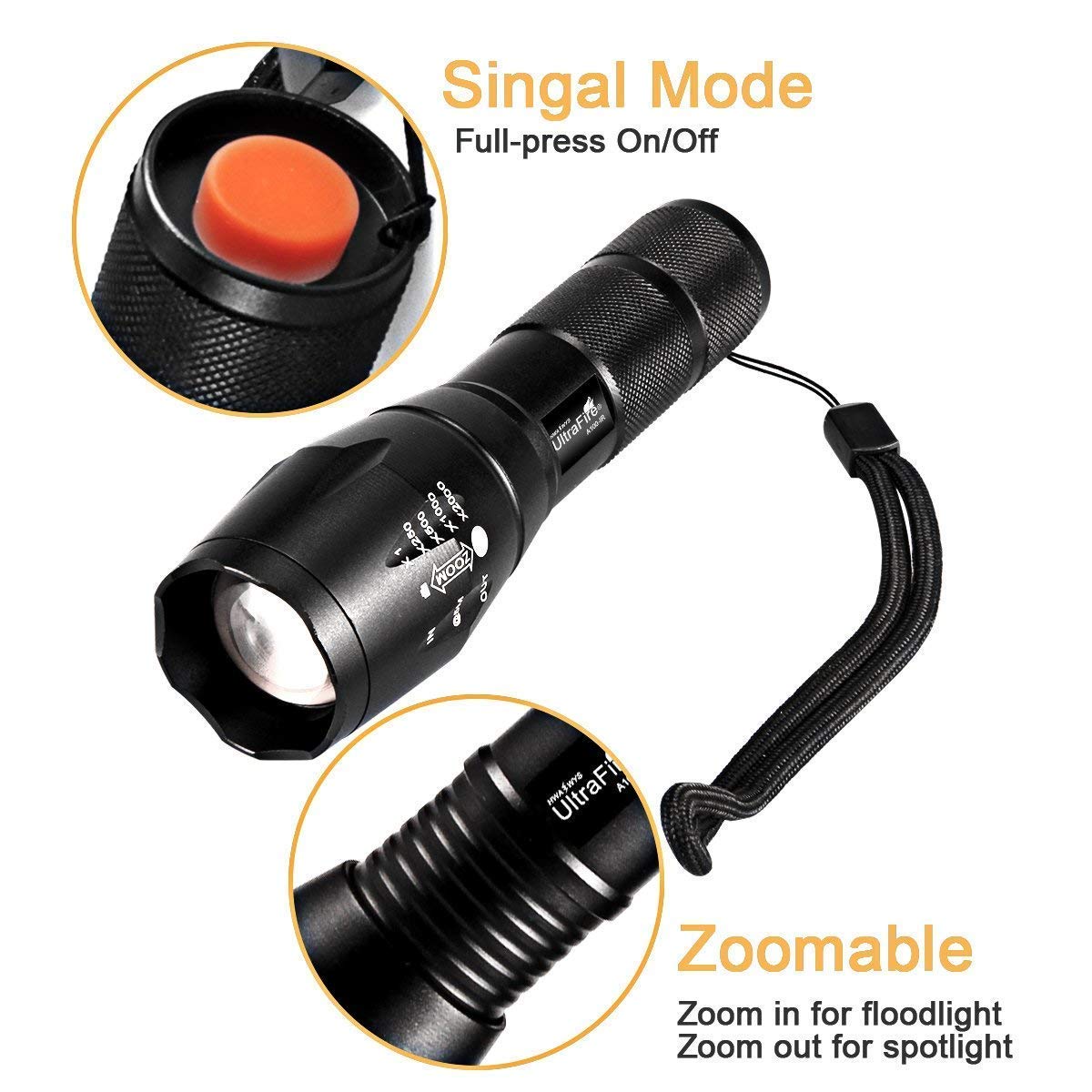 Ultrafire Ir Illuminator Flashlight, 850Nm Focus Adjustable Ir Led Flashlight Infrared Light Torch For Night Vision, Coyote Hog