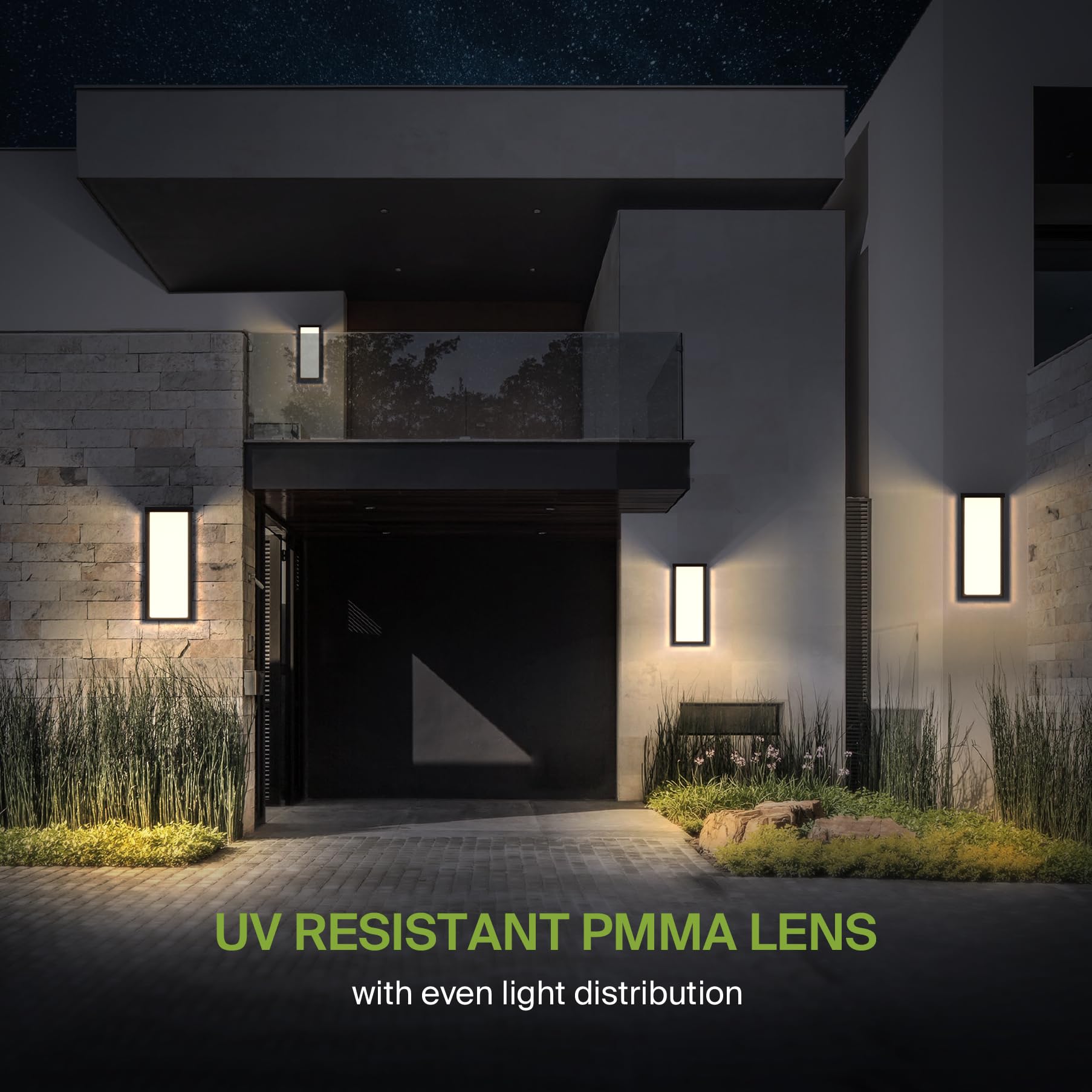Asd Led 14'' Outdoor Wall Light, Front Door House Sconce | 3Cct, Dimmable, Waterproof, Etl Listed | 20W 1900Lm 3000-5000K 120V |