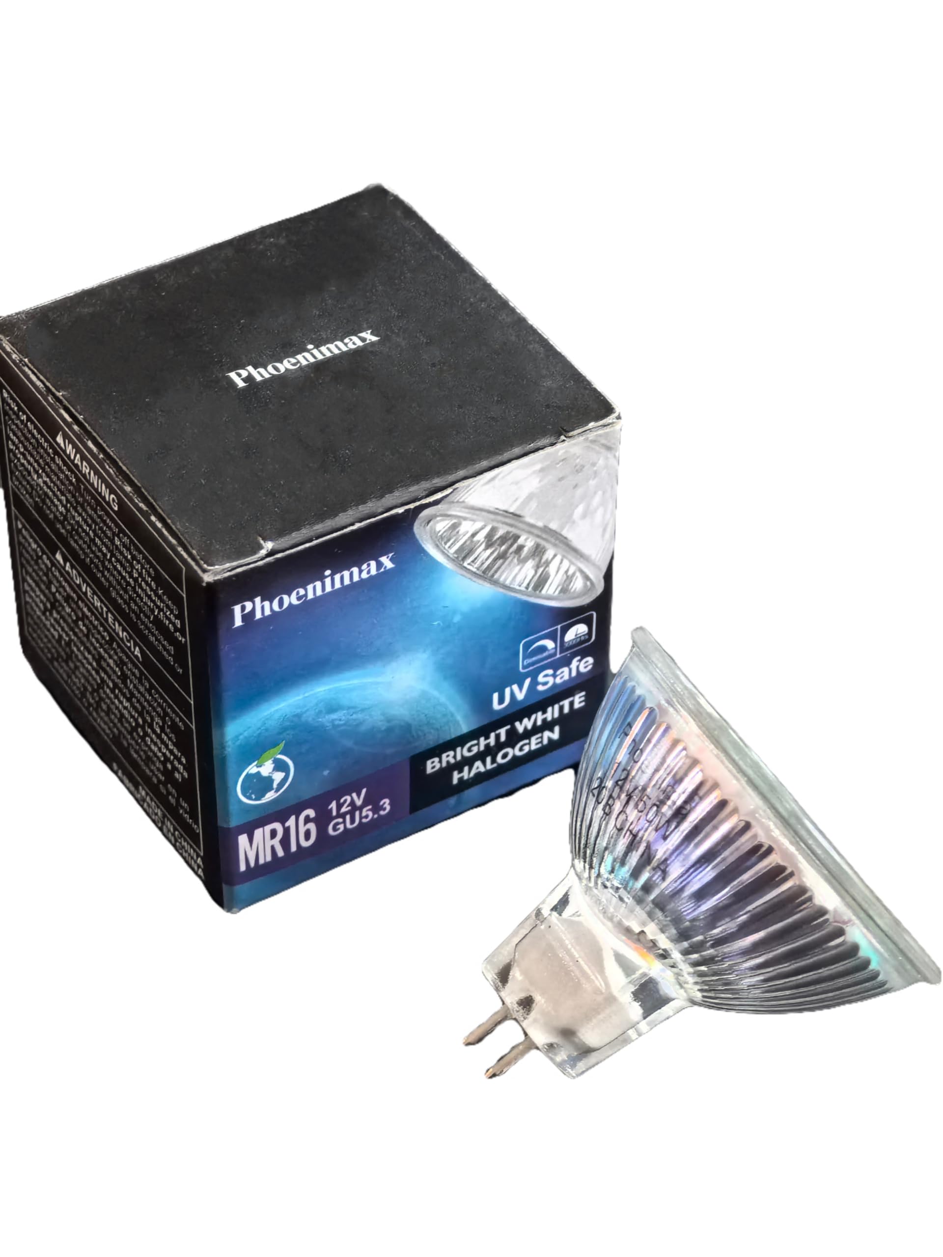 Phoenimax 6Pcs Mr16 12V 50W 800Lm Halogen Bulb Gu5.3 Exn Professional Quartz Dichroic Reflector Uv Stop Tempered Glass Cover Dim