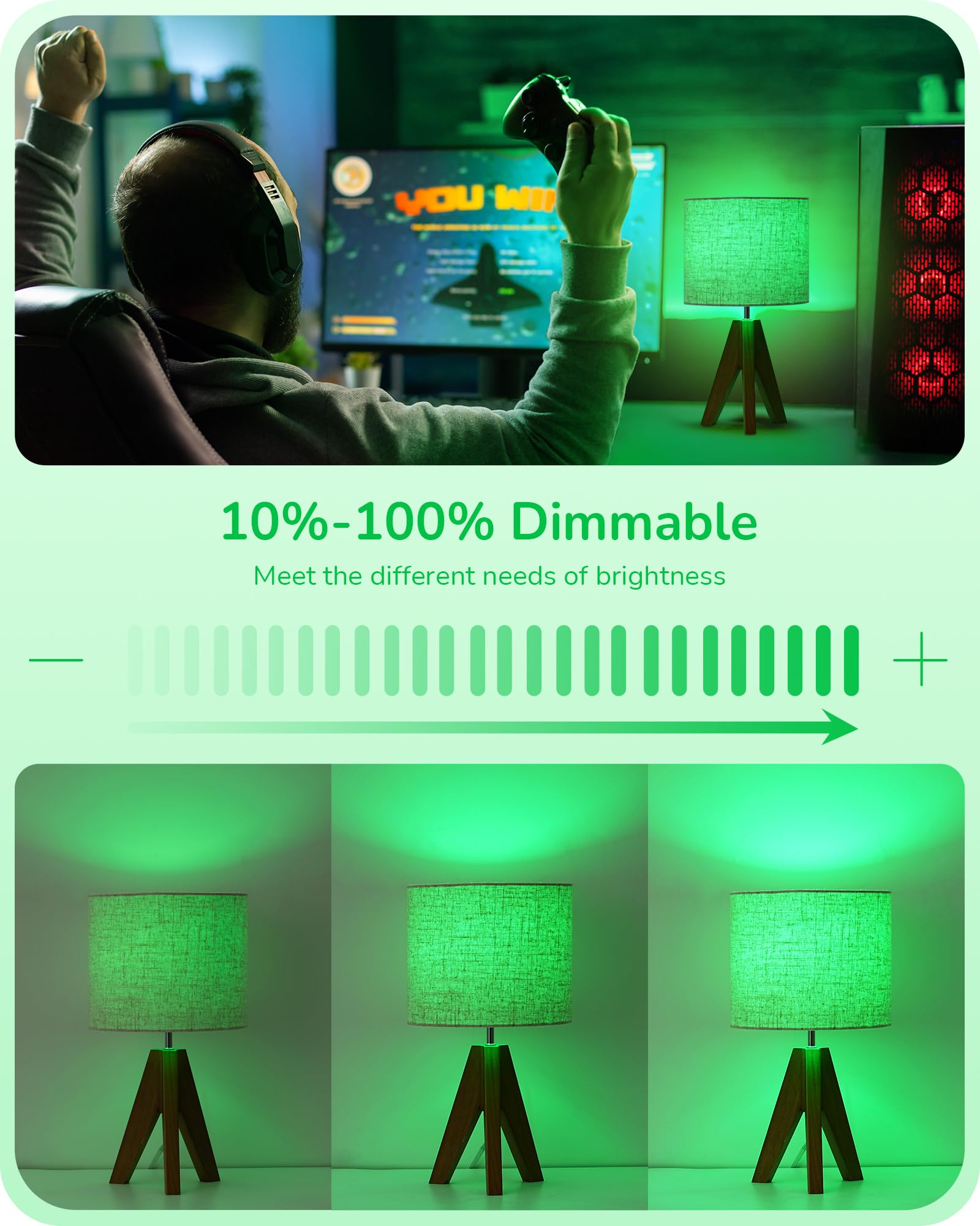 Edishine C35 Green Dimmable Led Light Bulbs For Easter/St. Patrick'S Day, 5W Equivalent 60W, Led Filament Light Bulb, 6 Pack E12