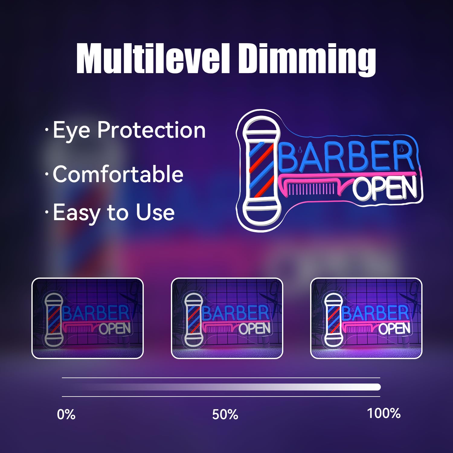 Ineonlife Barber Open Neon Sign Accessories Light Up For Wall Decor Modern Led Sign For Barbershop Small Acrylic Art Decor For H
