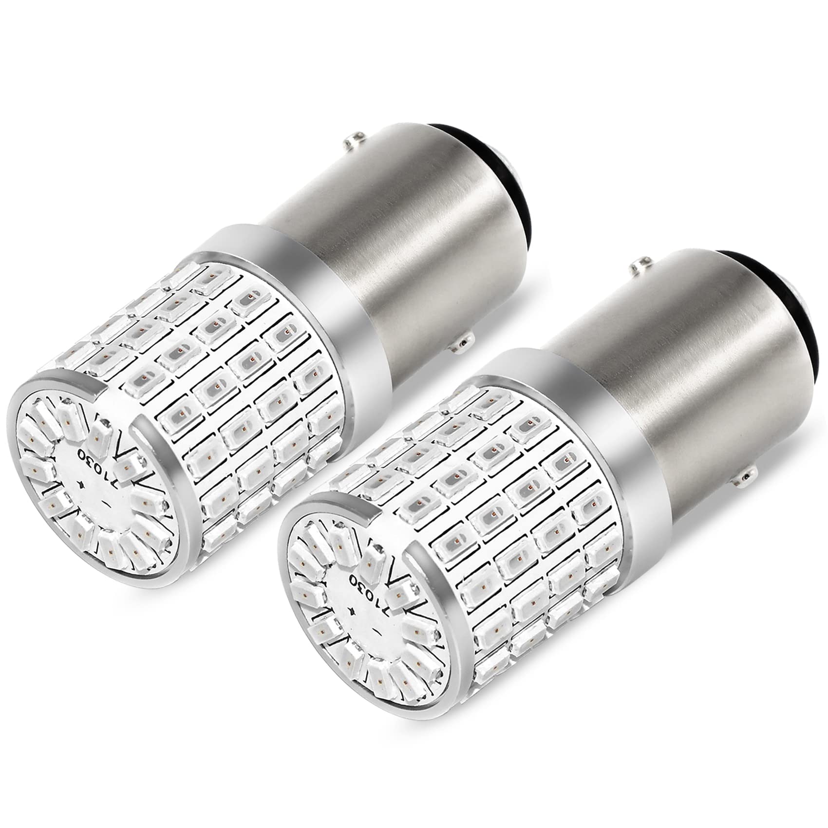 Phinlion 1157 Red Led Brake Tail Lights, Super Bright P28/8W 2057 2357 1034 7528 Bay15D Bayonet Dual Contact Stop Turn Signal Bl