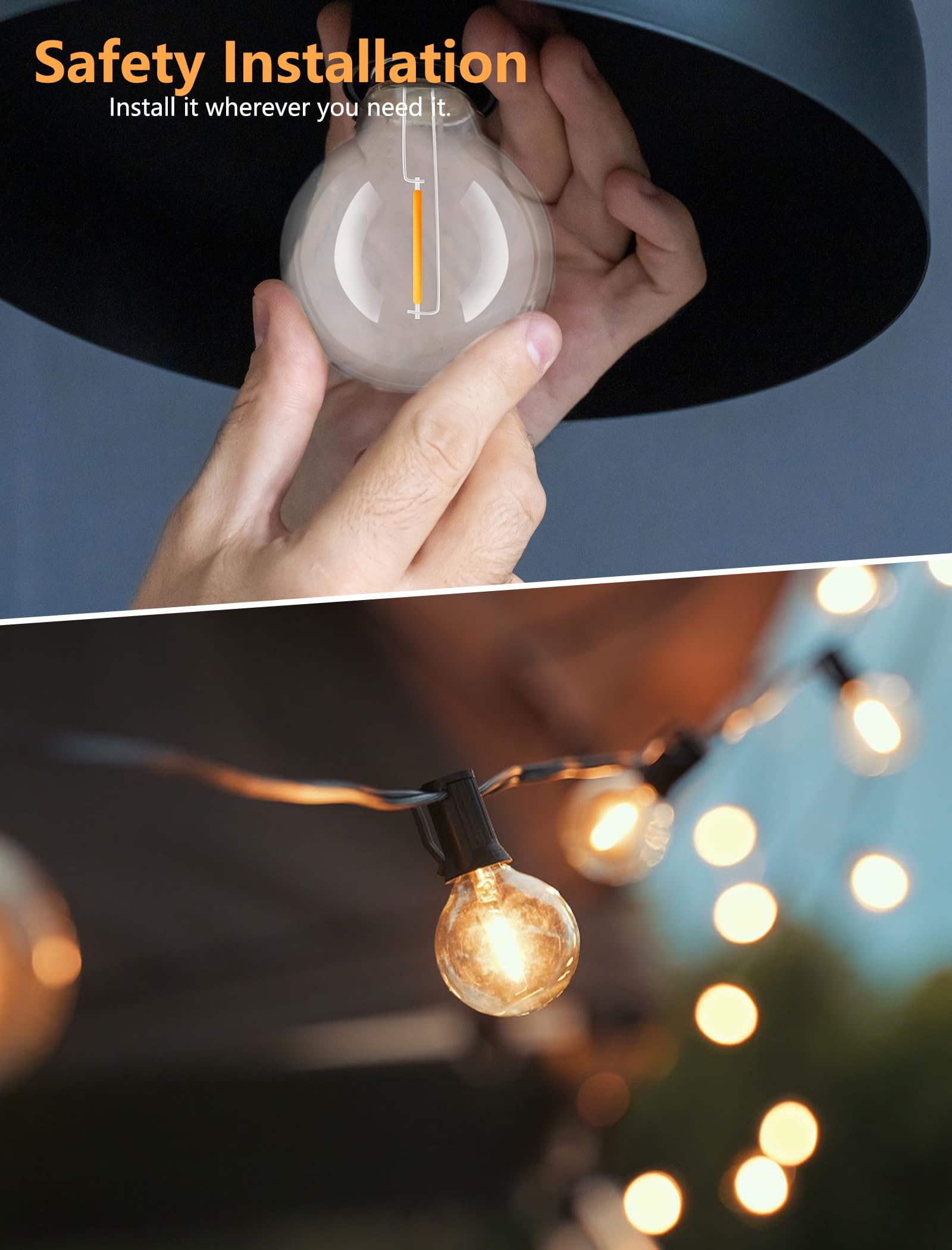 Pallerina G40 Led Replacement Light Bulbs 25 Pack, E12/C7 Candelabra Screw Base Shatterproof Dimmable Globe Bulbs For Indoor Out