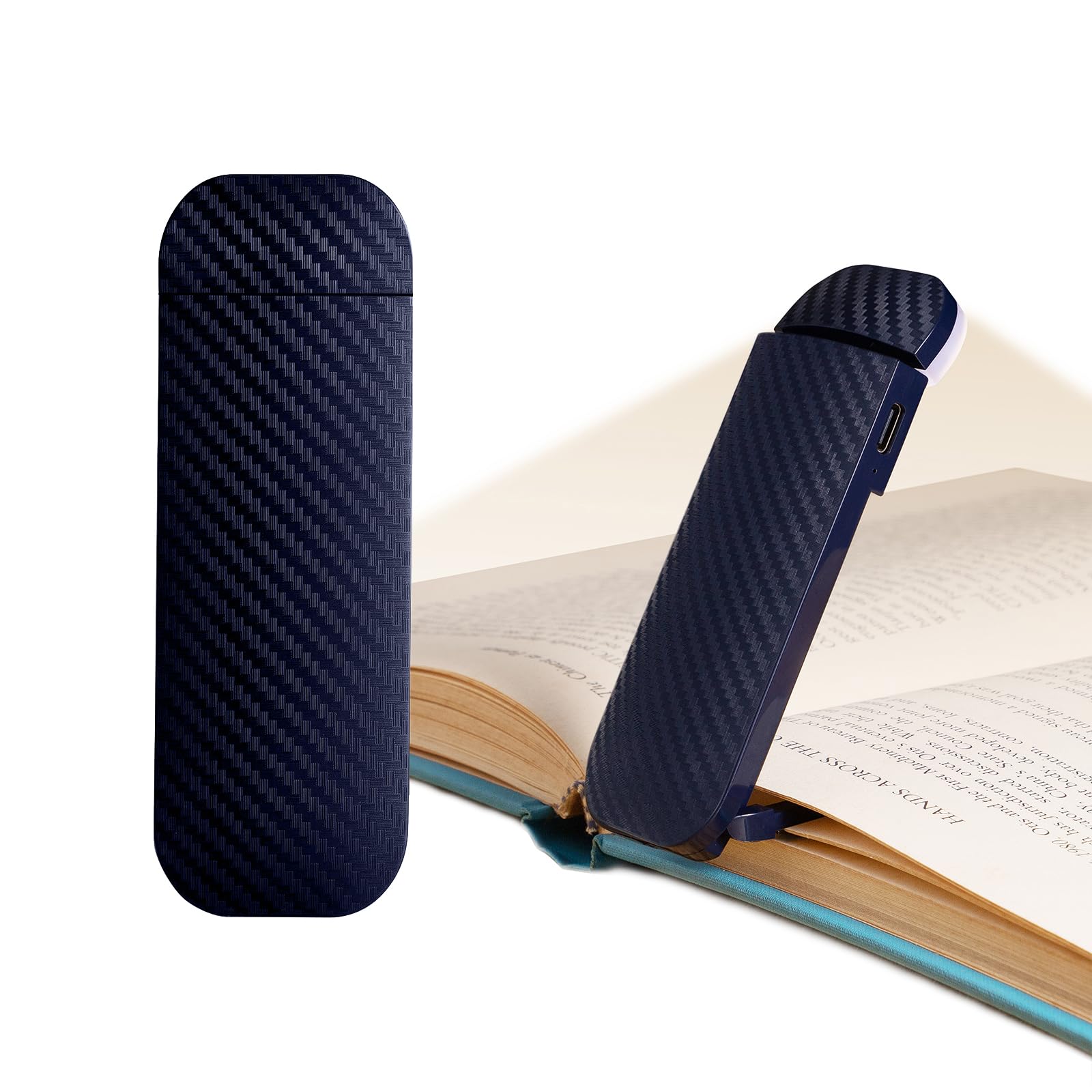 HEMONNKAM Clip-on Reading Light, Rechargeable, ABS+PC, Deep Blue, Model Book Light-002