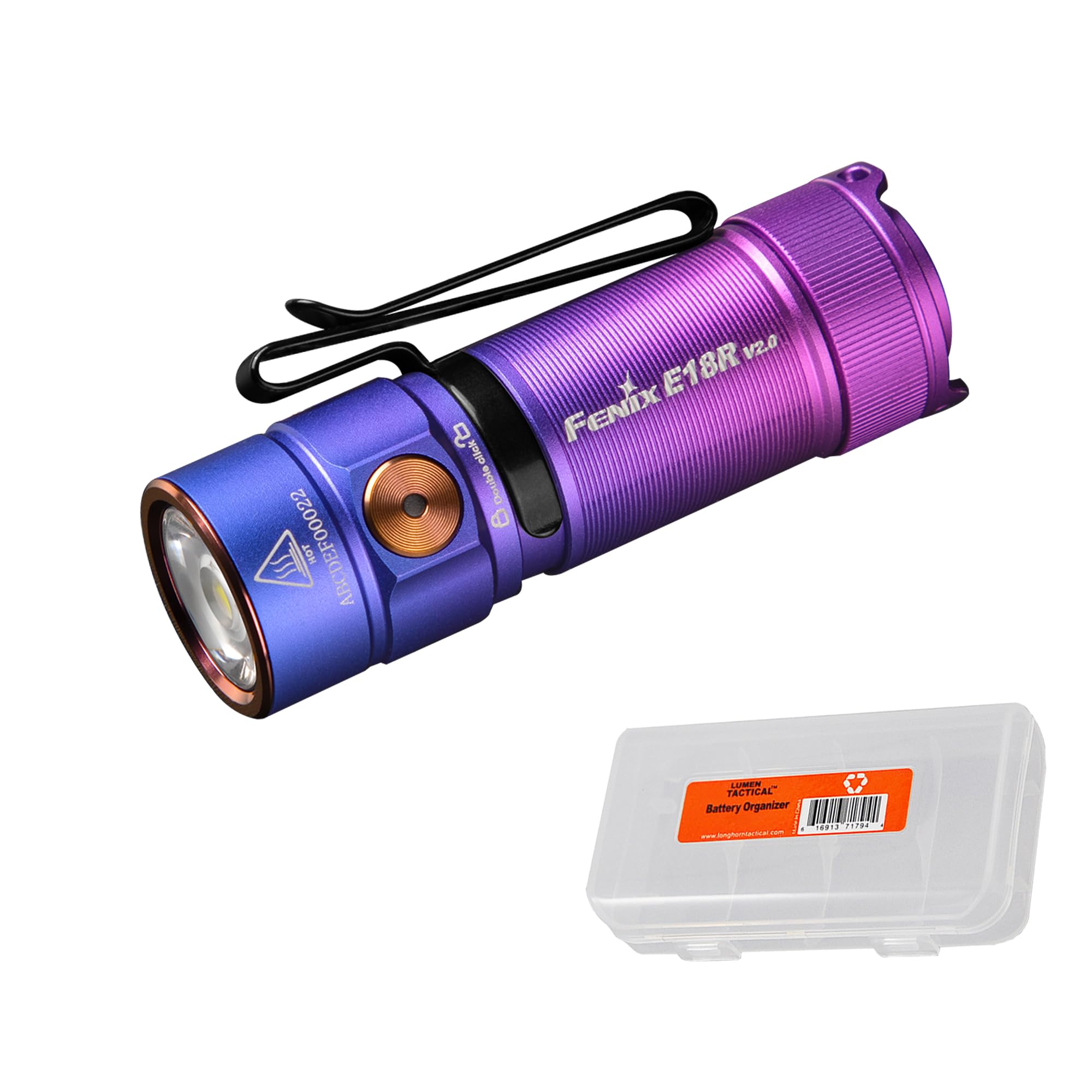 Fenix E18R V2.0 EDC Flashlight, 1200 Lumens, USB-C Rechargeable, Aluminum, Nebular