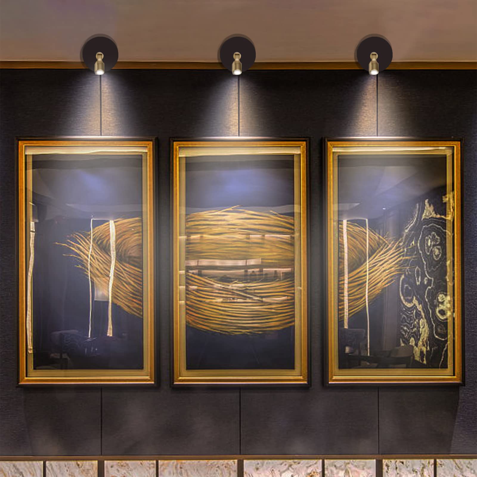 Bergustch Battery Powered Led Spotlight, Wall Picture Light, Indoor Uplighting, Puck Lights With Remote, Picture Frame Lights, D