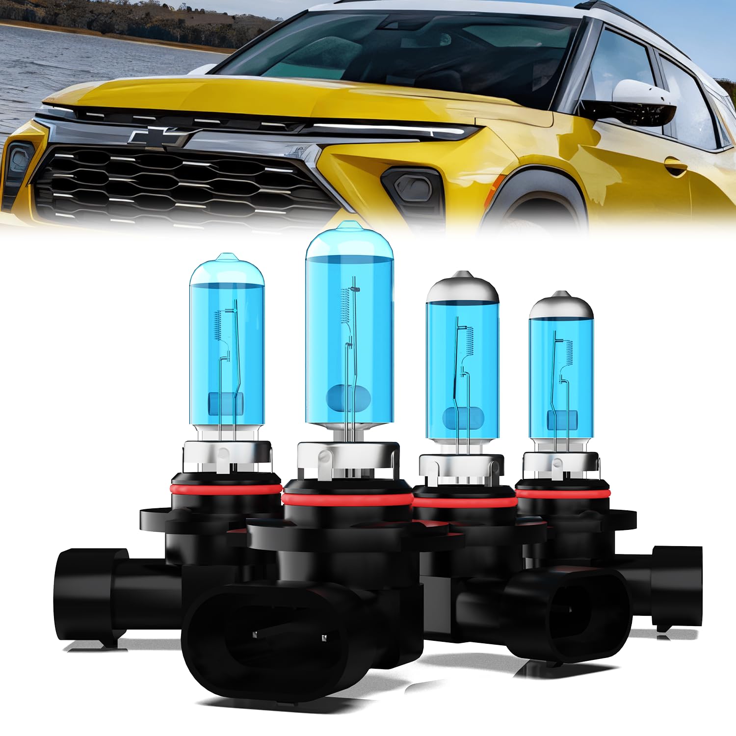 TTDBDAN Headlight Bulbs Compatible with 2002-2009 Chevy Trailblazer Halogen Headlights,9005/HB3/H10 High Beam & 9006/HB4 Low Bea