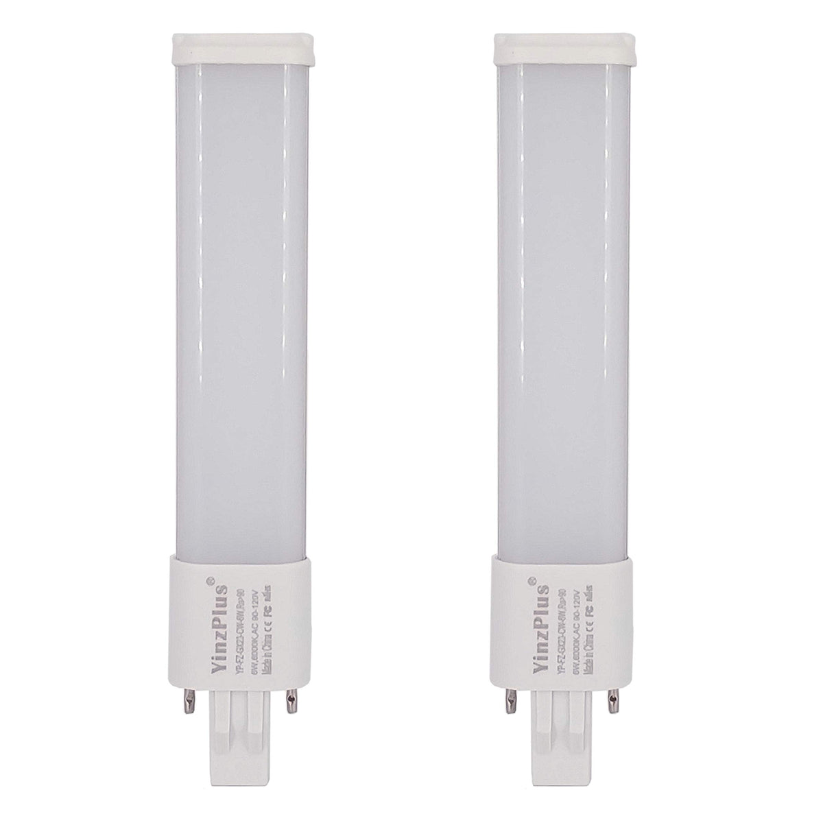 Yinzplus Gx23 Led Bulb 6.5 Inch Ac 120V And 277V Beam Angle 360 Degree 6 Watt 600 Lumen Cold White 6000K Pl Lamp Cfl Led Compact