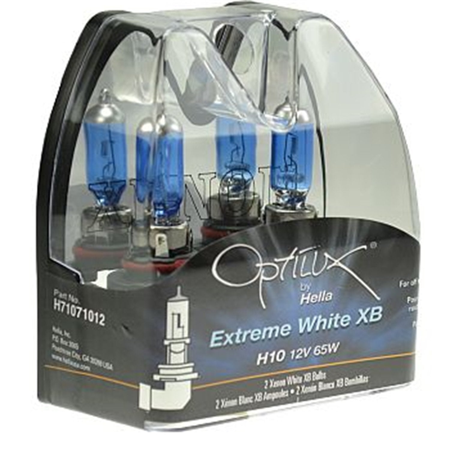 HELLA H71071392 Optilux XB Series 9004 Xenon White Halogen Bulbs, 12V, 65/45W, 2 Pack