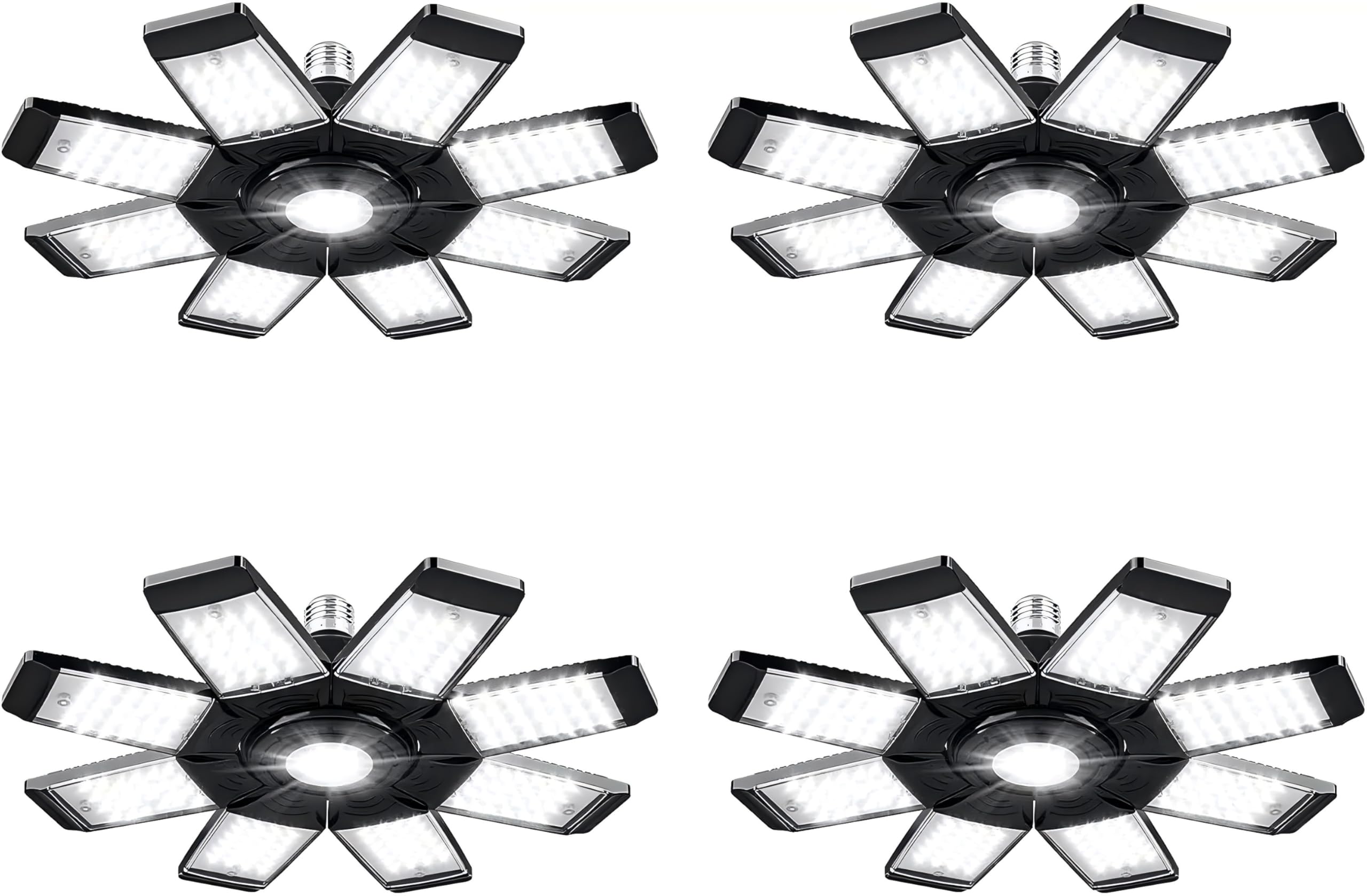 ANYPOWK LED Garage Light - 20000 Lumen, 200W, 4-Pack, Daylight, Eight Leaf Design