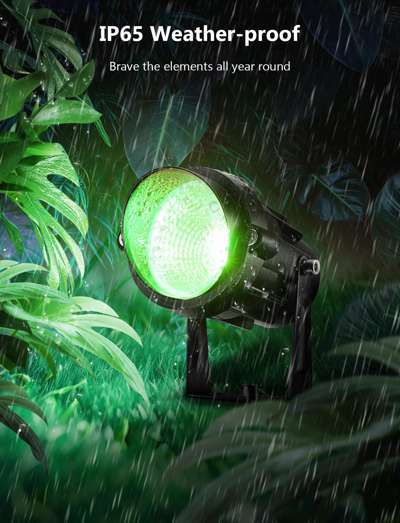LemonBest 12W RGBW LED Landscape Lights - 8 Pack Outdoor Waterproof Garden Spotlights with Remote Control
