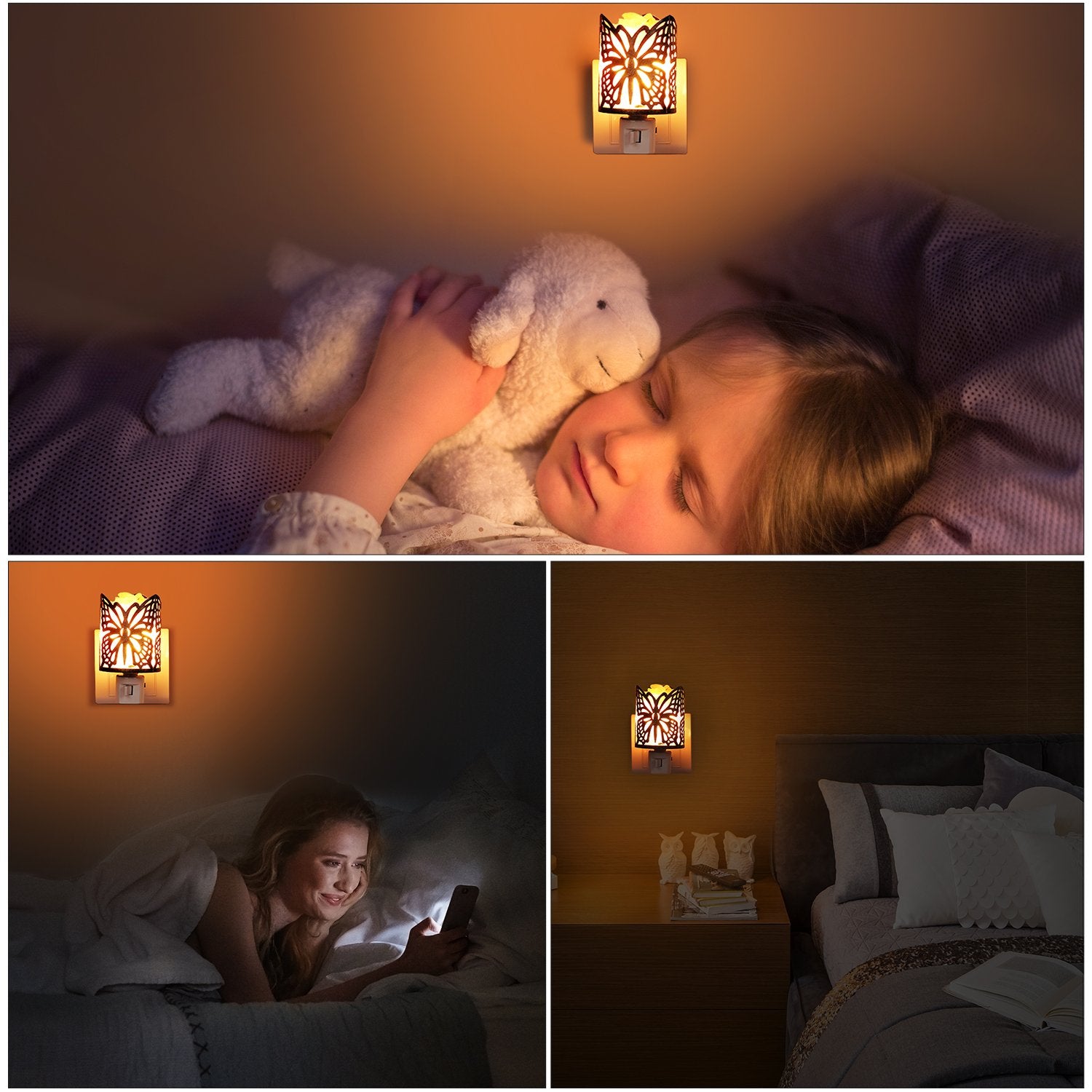 Imy King Himalayan Salt Lamp,Natural Wall Light Salt Lamp With 2 Bulbs,Rocks Salt Night Light With Butterfly Metal Basket Gift