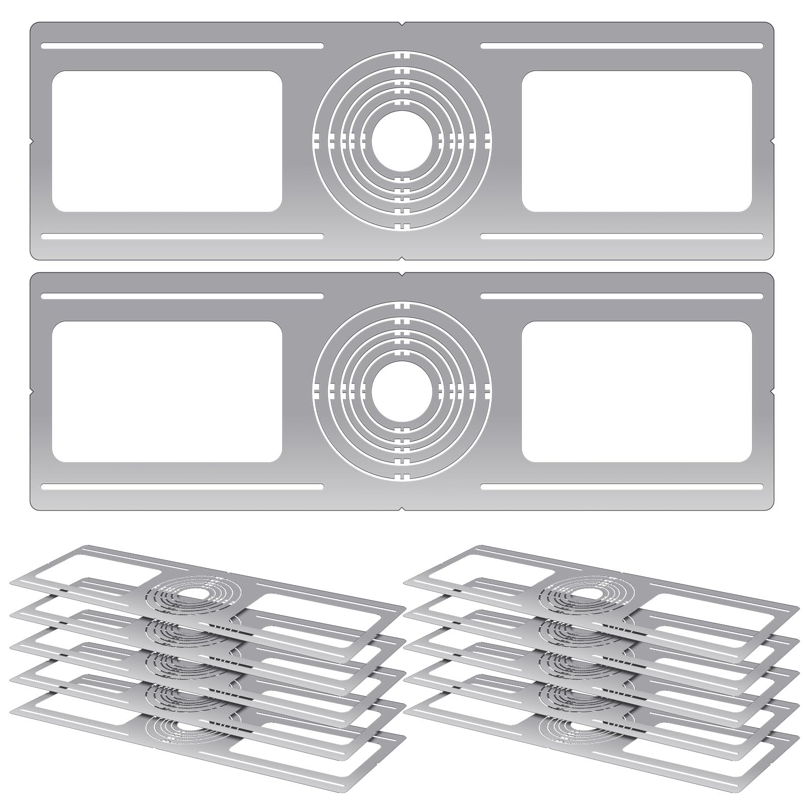 Tellegloww 12 Pack New Construction Mounting Plate 2 3 3.75 4 5 6 LED Recessed Light Mounting Plate Rough in Multi Size with Adj