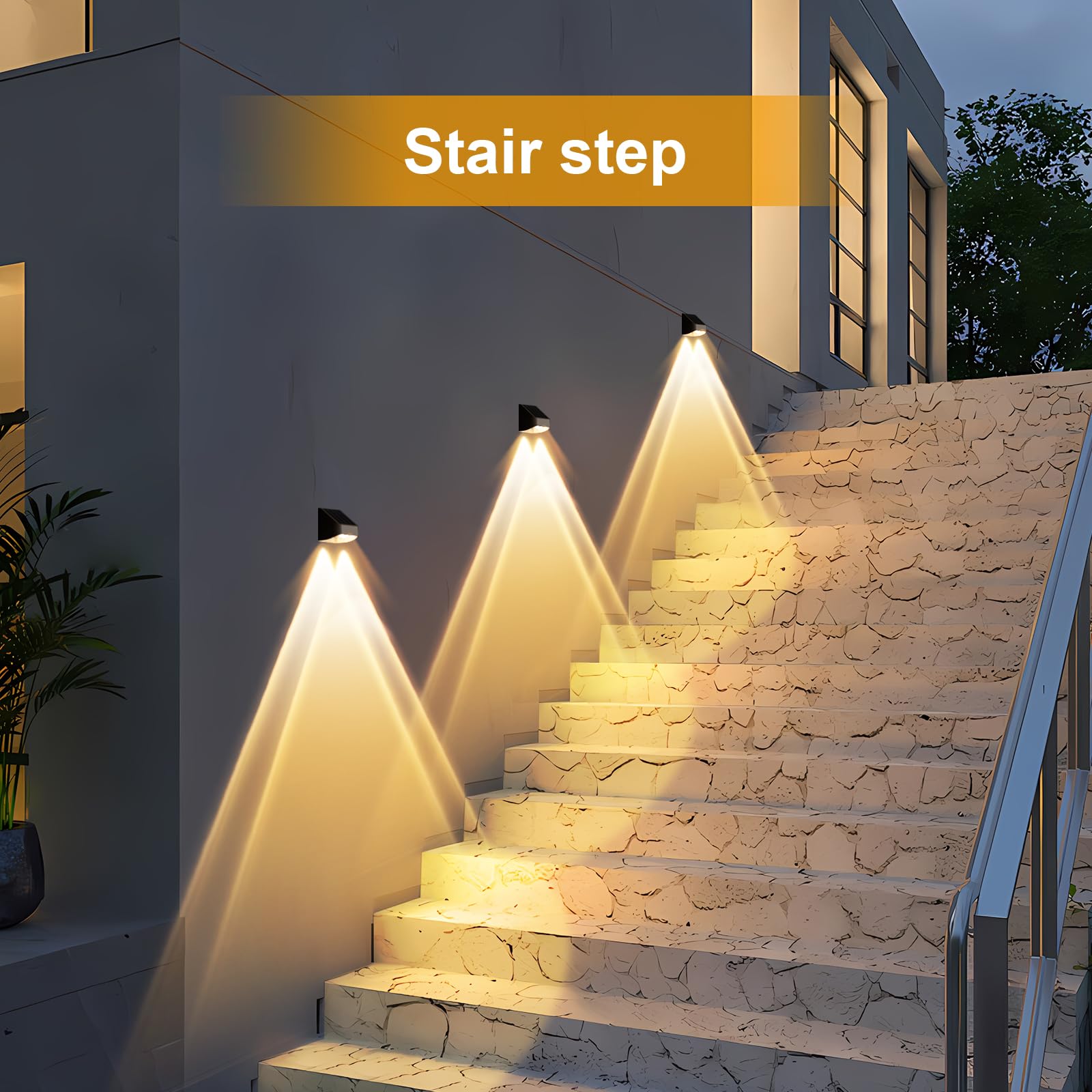 Yivsen Solar Fence Lights - 8 Pack Waterproof Dusk to Dawn Acrylic Lighting, 3000/4000/6000K - Perfect for Winter & Rainy Days