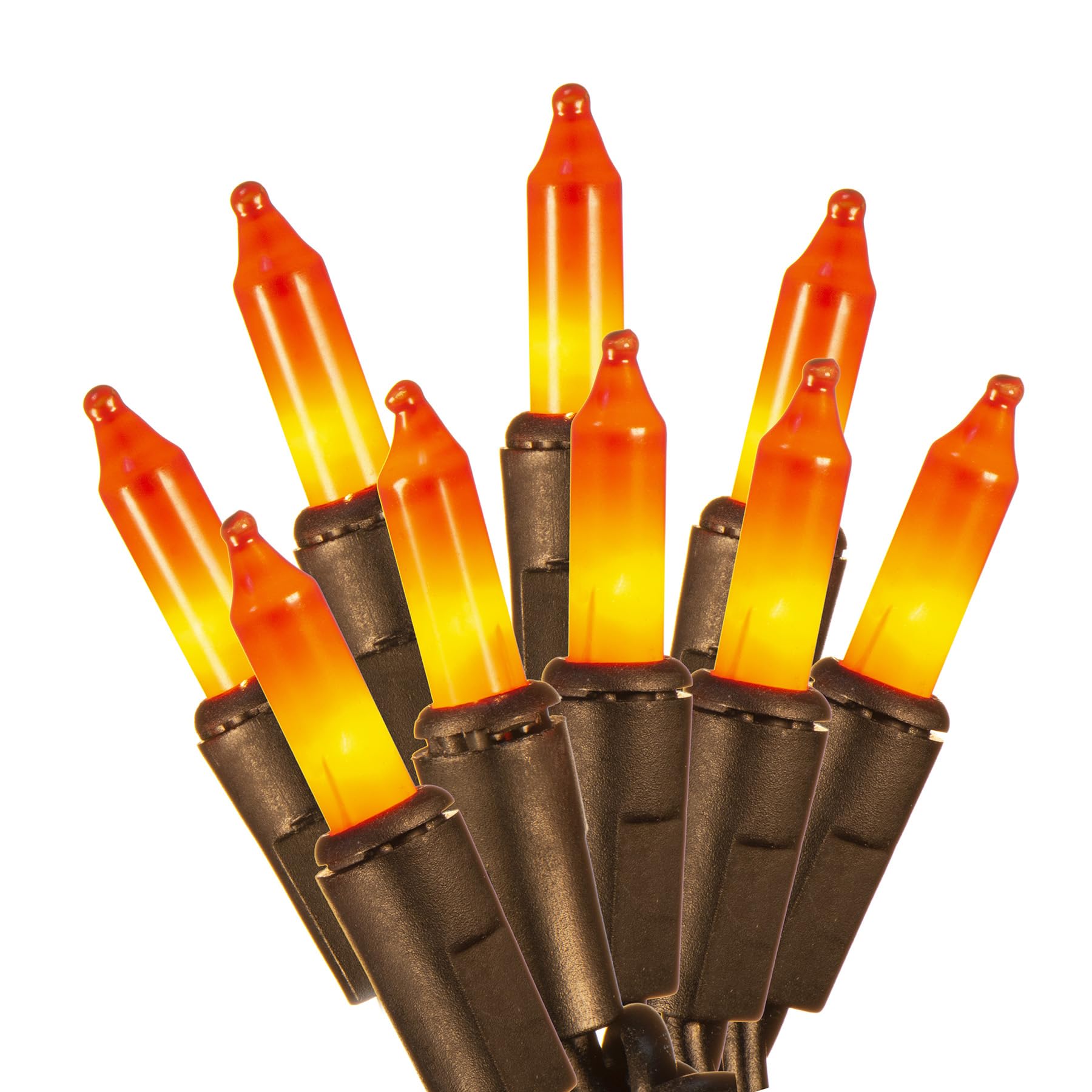 TIGOMOOV 100 Count Orange String Lights Plug in, 21ft Orange Fall Lights with Black Wire, Orange Lights for Halloween Indoor Decorations, Mini Orange Fall Lights Outdoor Tree Porch,Party Decor