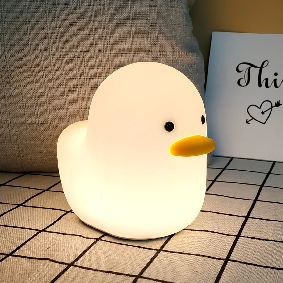 LEDHOLYT Kids Night Light - Cute Silicone Duck Nursery Lamp for Baby and Toddler, Animal Squishy Lamp for Bedroom, Boys and Girl