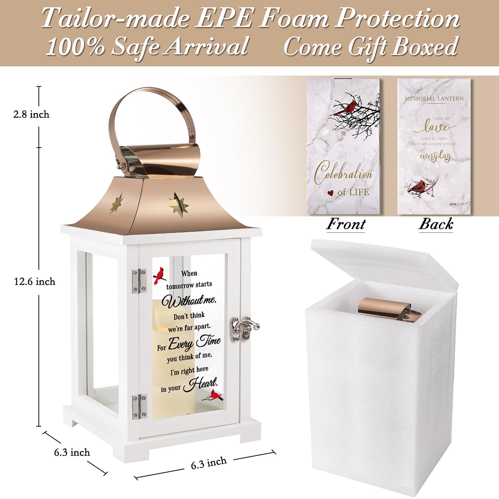 Memorial Lantern, Sympathy Gifts For Loss Of Mom/Dad/Loved One, Bereavement Gifts, In Memory Of Loved One Lantern,Celebration Of