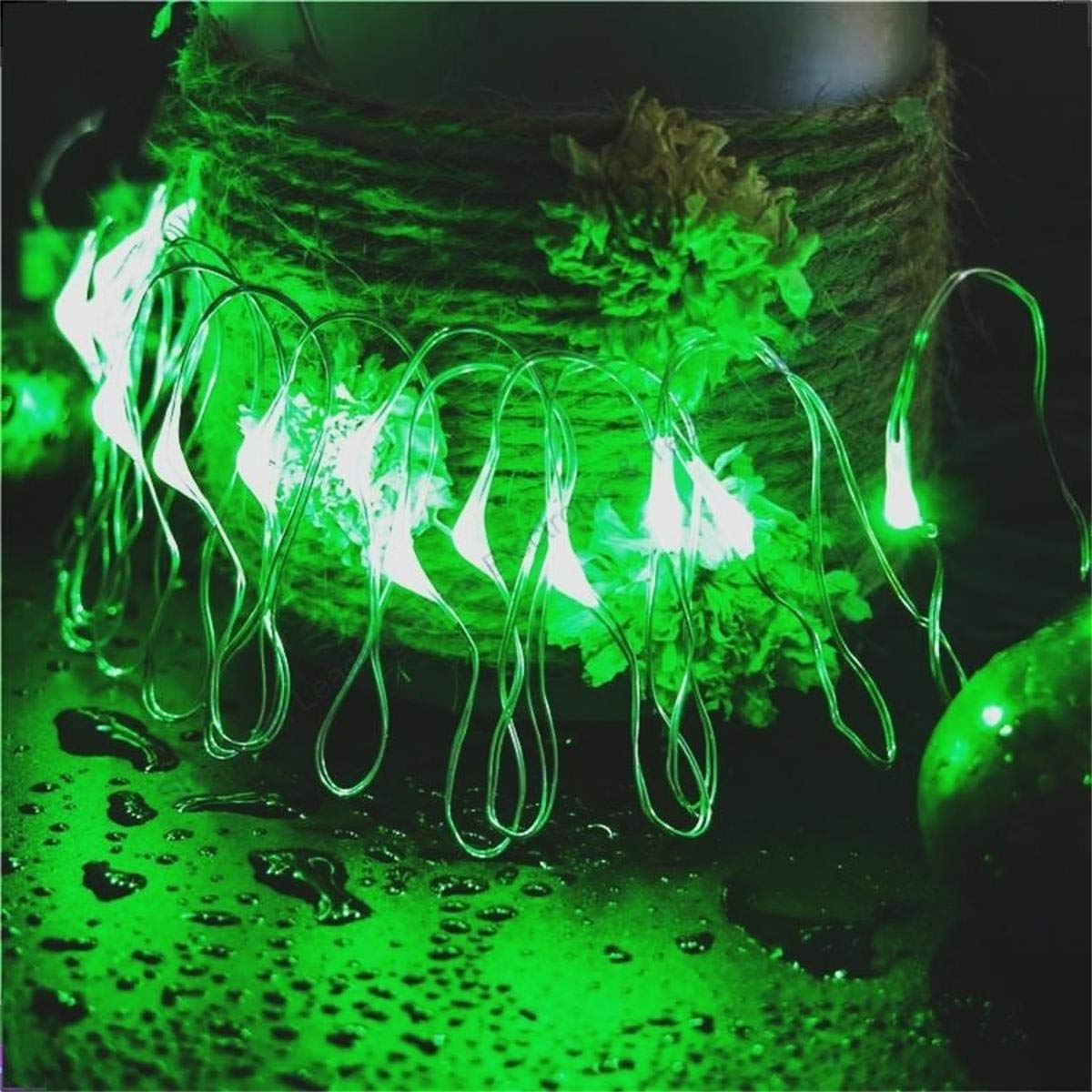 yongzhenlite Battery Operated Fairy Lights, 4 Pack, 30 LEDs, 10 Feet, Timer, Green, Ideal for Christmas and Halloween Decor