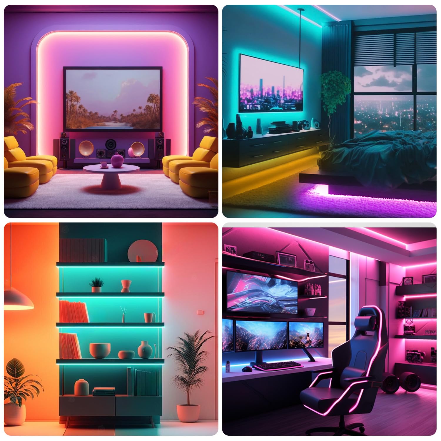 dalattin LED Strip Lights, 110FT RGB Color Changing, App & Remote Control, Vinyl, Multicolor, Model TCF0213344R-JA02