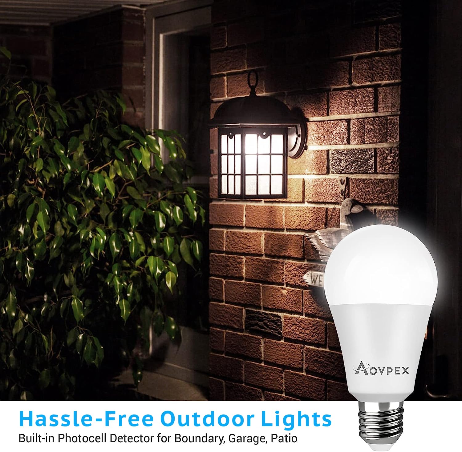 Aovpex 13W Dusk To Dawn Led Light Bulbs, 100W Equivalent, 5000K Daylight,