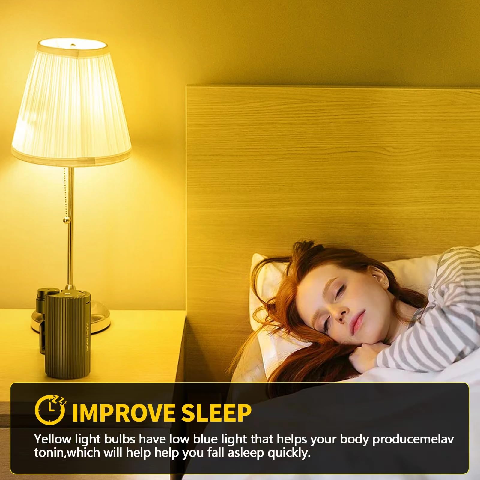 Kqhben Bug Light Bulbs Led Yellow Bulb For Outside, 9W (6W Equivalent), E26 Base Amber Bug Light For Porch, Patio, Deck, Backyar