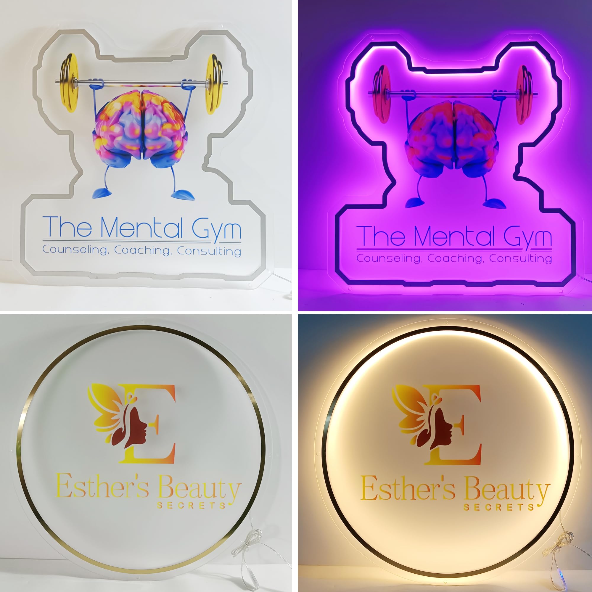 HancraStore Custom Logo Business Neon Sign - Backlit Illuminated Wall Decor, 12in-60in, Custom Acrylic