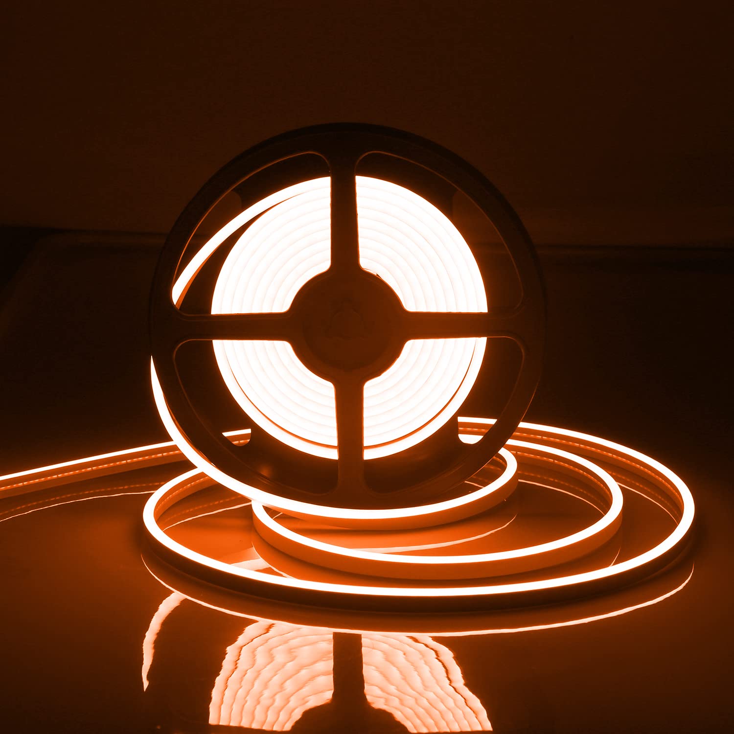 Owofydr 32.8Ft/10M/2Pcs Orange Led Neon Light Strip With Installation Accessories - Flexible Waterproof 12V Dc Rope Lights For E