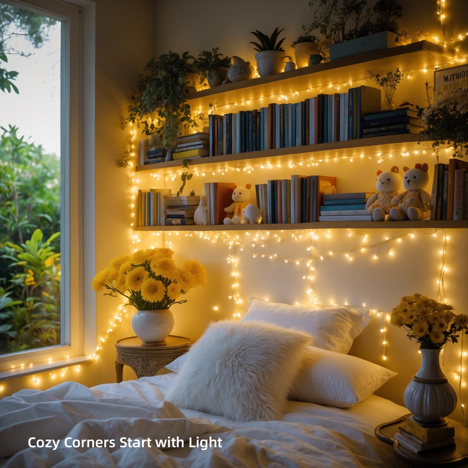 Etinga 100 Led String Lights 33Ft Warm White  Plug In Fairy Lights With 8 Lighting Modes  Indoor Outdoor Christmas Lights For Bedroom Tree Yard Patio Wedding Holiday Decor (Warm White  100 Led 33Ft)