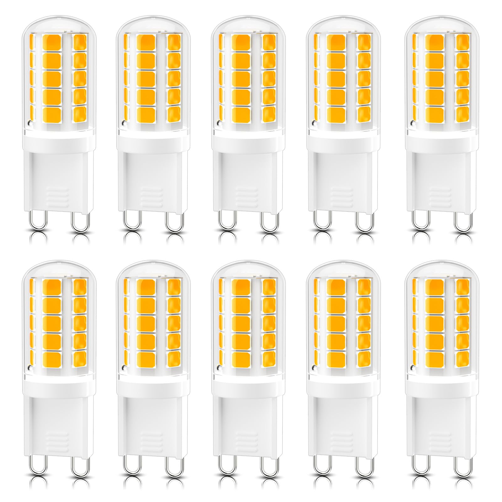 Dicuno G9 Led Bulb  2700K Soft Warm White  G9 Led Light Bulbs 4W  Equivalent To 40W Halogen Replacement  Non-Dimmable  400 Lm  T4 Bi-Pin Base Replacement For Chandelier Light  Home Lighting  10 Pack