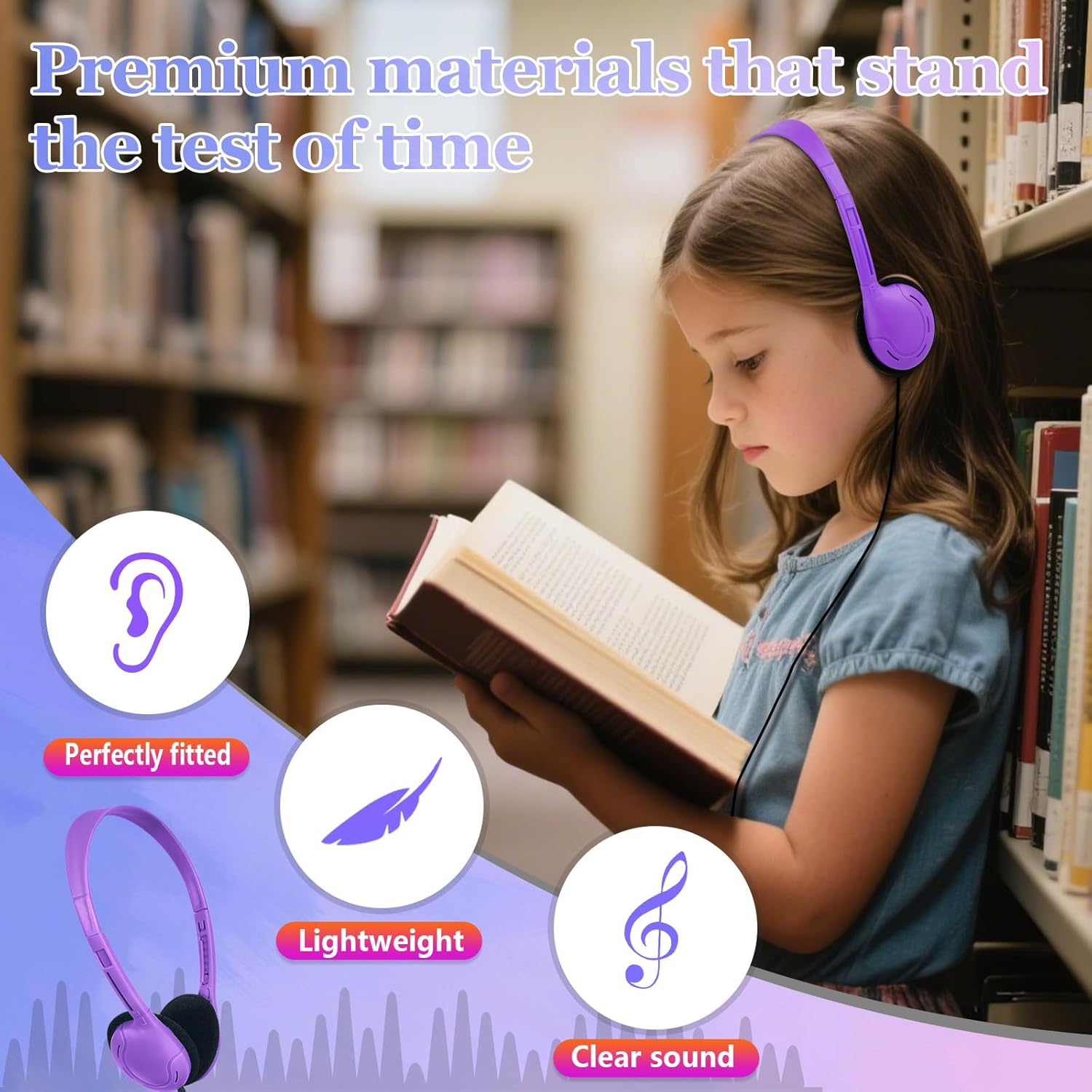 USB C Headphones Bulk 10 Pack for Classroom School Kids,USB Type C Headphones Class Set Compatible with Pad Smartphones Tablet Travel Computer Mixed Colors (B)