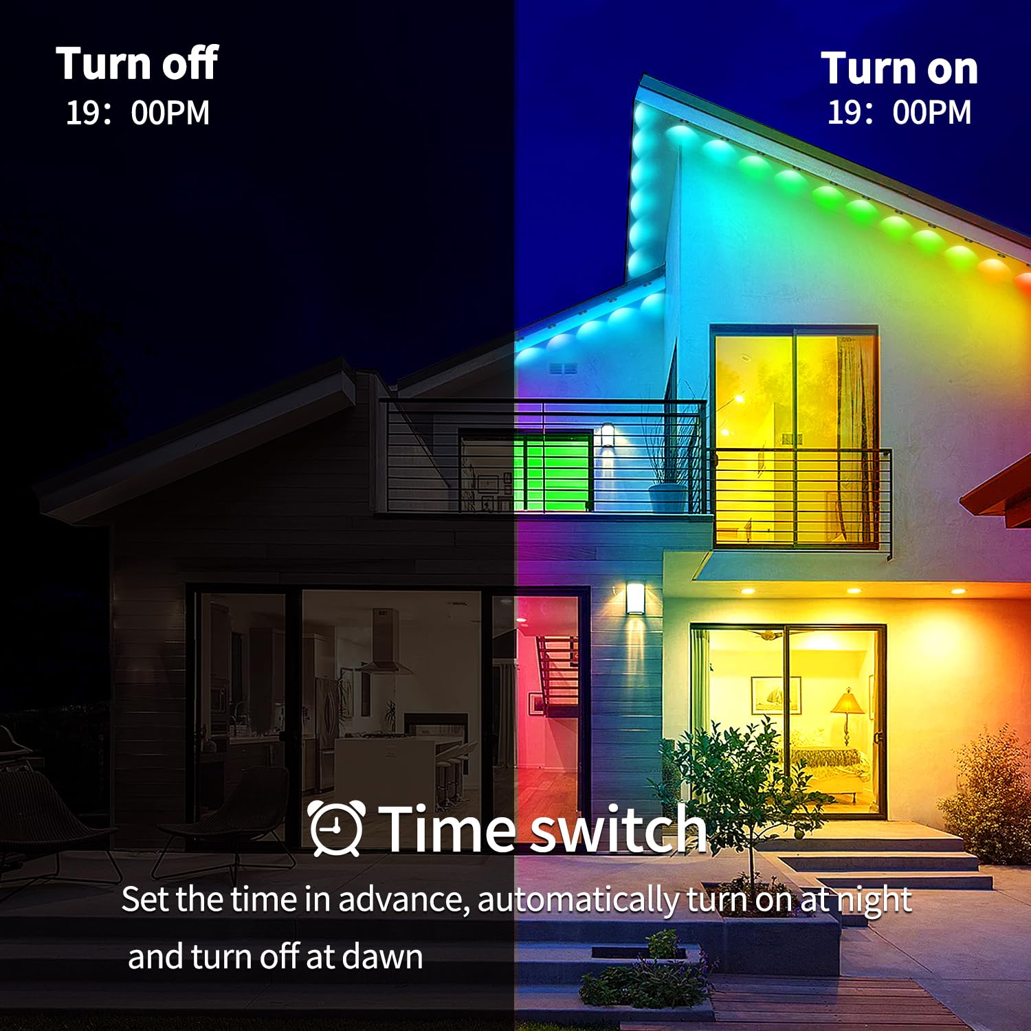 Yocrostar 300Ft Permanent Outdoor Lights,Rgb Eave Lights,Music Sync Ip67 Waterproof Outdoor Eave Lights Lighting, Can Be Used Fo