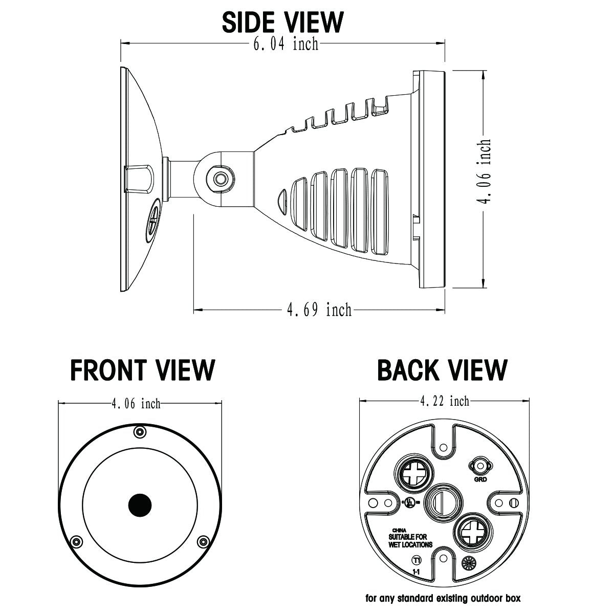 Topele 13.5W Led Flood Light, Waterproof Ip65, 1000Lm, Adjustable Head, Etl Listed,