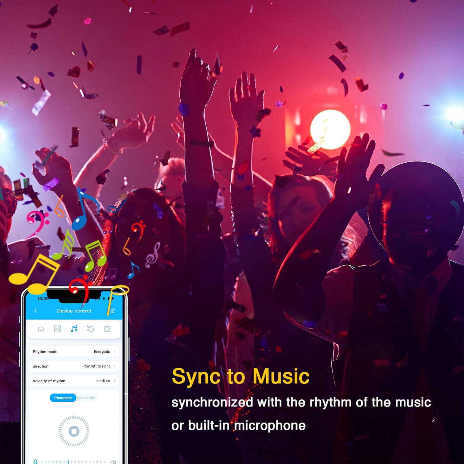 Volivo Led Strip Lights 25 Ft, App Controlled Bluetooth Led Light Strips Sync With Music, Color Changing Lighting For Bedroom, H