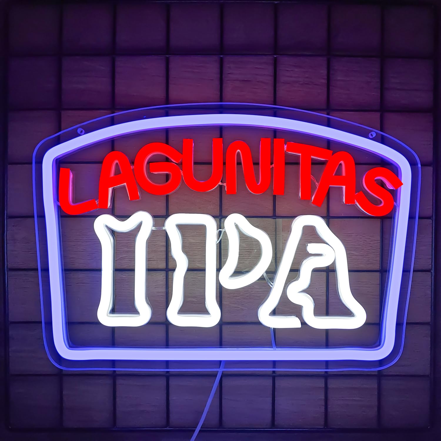 CinsYarn Neon Sign Light - Lagunitas IPA Wall Decor, Dimmable LED, Colorful Acrylic for Man Cave, Bar, Pub, Garage Gift