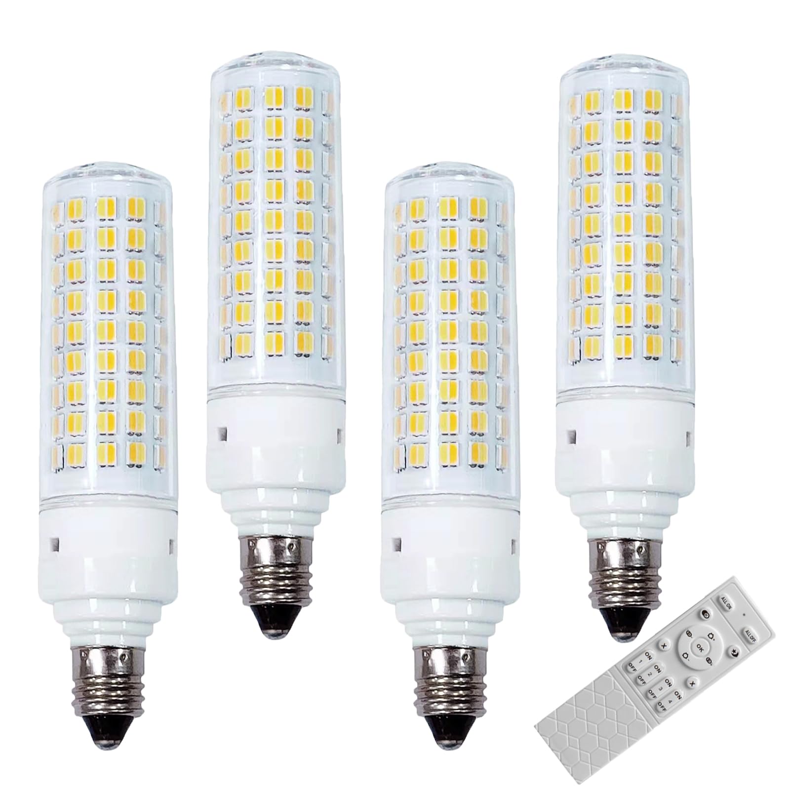 Vyaomli E12 Smart Led Light Bulbs With 2.4Ghz Remote Control, Dimmable 7W E12 Candelabra Base Led Bulb Equivalent 75W Bulb, Step