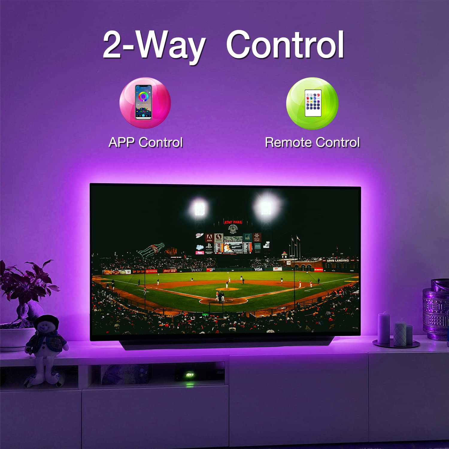 Daybetter Tv Led Backlight 85Inch, 20Ft Led Lights For Tv 85-100 Inch Tv Led Strip Lights With Remote, Tv Led Lights That Sync W