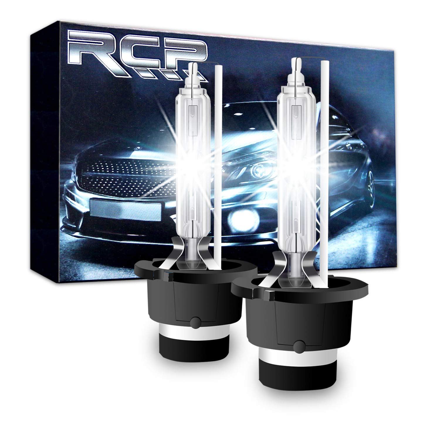 RCP D2S6 Xenon HID Replacement Bulb Pair 6000K 12V 35W Diamond White Car Headlight Lamps
