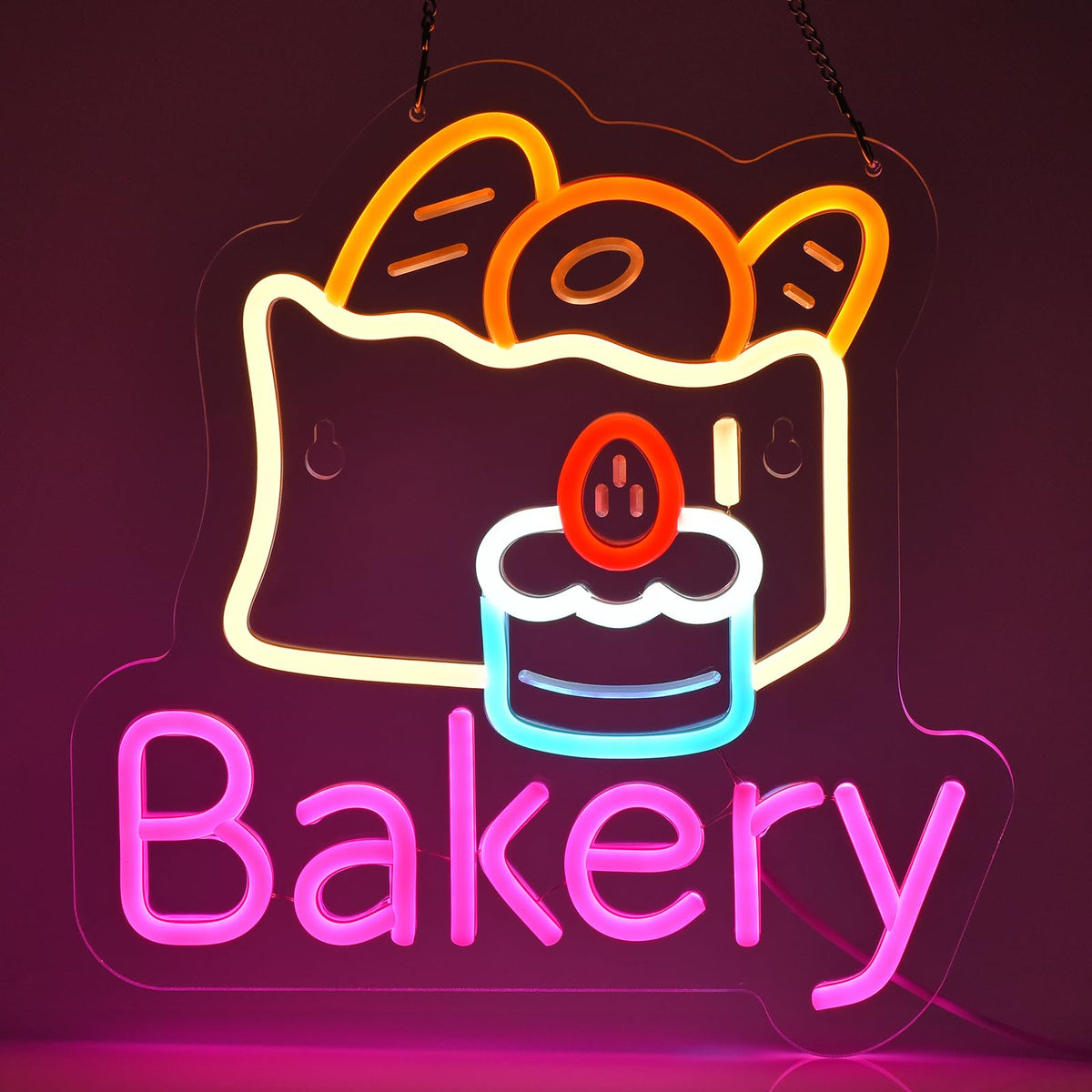 Bak Sign Jomobuty Bakery Neon Sign For Wall Decor Led Light Up Sign Kitchen Bak ...