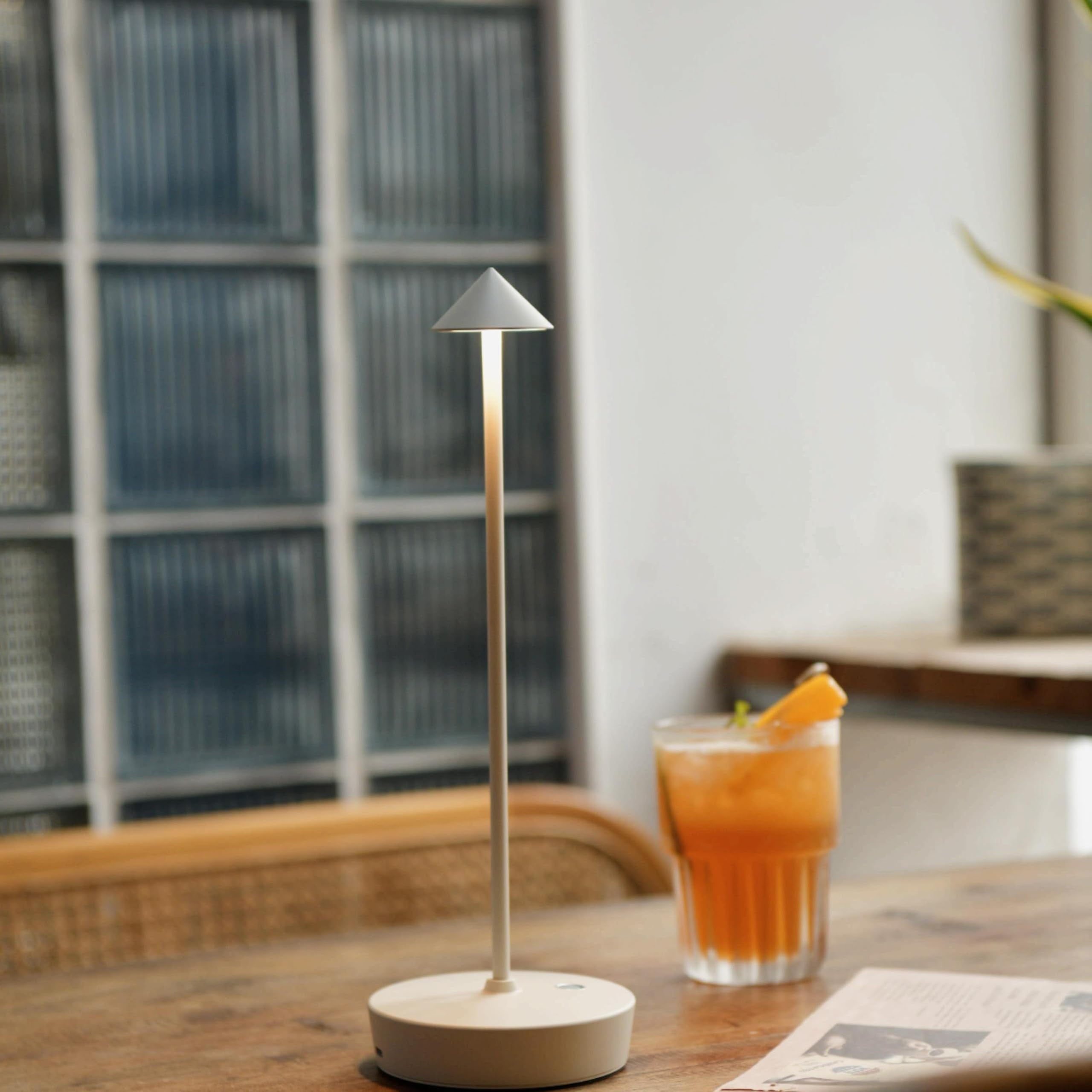 Tpczqj Rechargeable Cordless Table Lamp, 6000mAh LED, Touch Control, Waterproof, White, Model x12