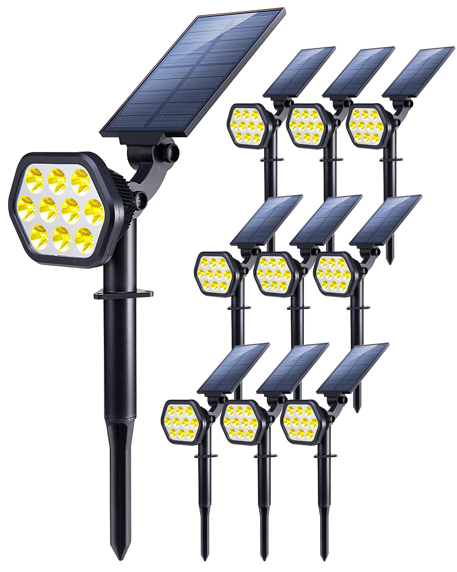 Nekteck Solar Landscape Spotlights, 10 LED, Wireless, Adjustable, 10 Pack, Warm White, Model BSV-SL010