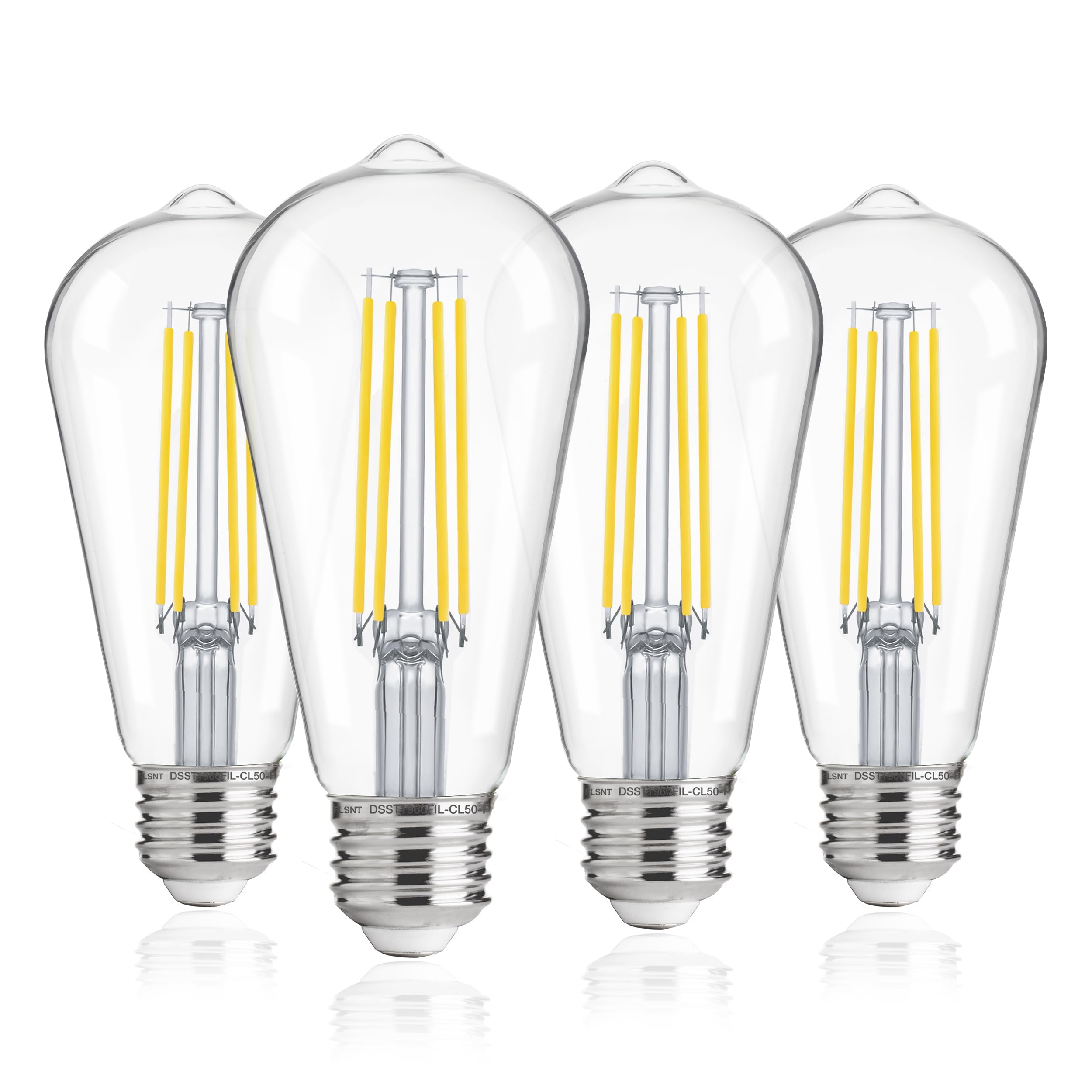 Flsnt Dusk To Dawn Outdoor Sensor St19 Led Edison Bulb, 5000K Daylight, 8W (100W Eqv.), 1400Lm,Vintage Filament E26 Base, Auto O