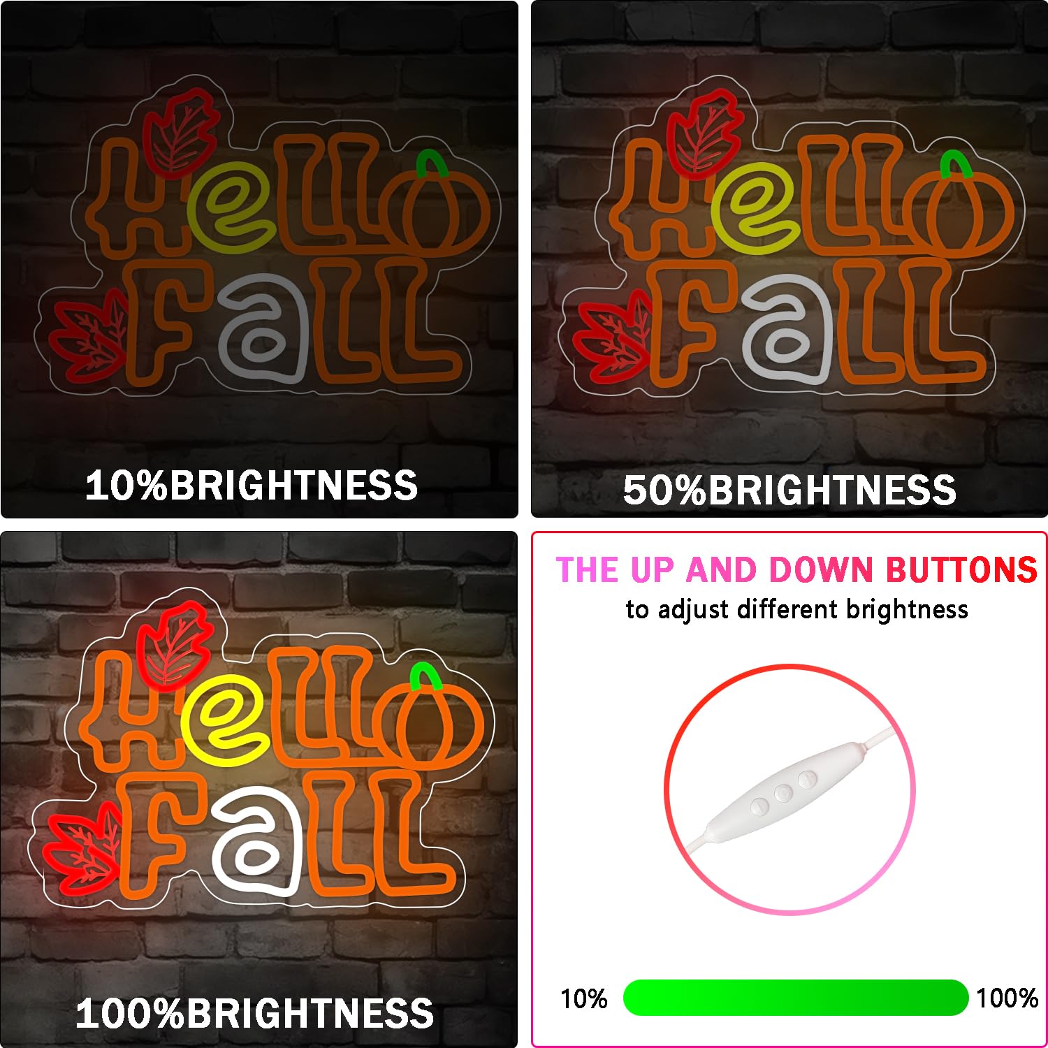 Hello Fall Neon Sign Dimmable For Maple Leaf Neon Sign Thanksgiving Led Neon Light Sign Thanksgiving Decorations For Autumn Room Bedroom Table Wall Decor Kids Holiday Gift Usb Powered