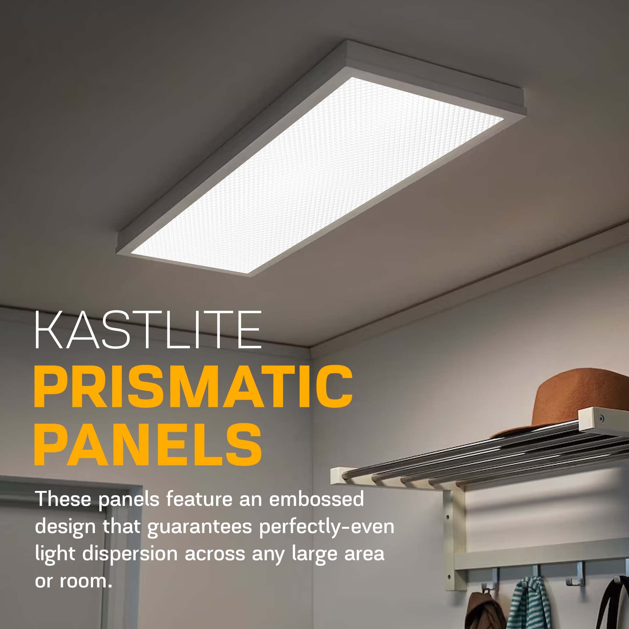 KastLite Fluorescent Light Covers, Acrylic Diffuser Panels, 22.5" x 22.5", Clear, Model KL-PLP100-2X2-4PK,
