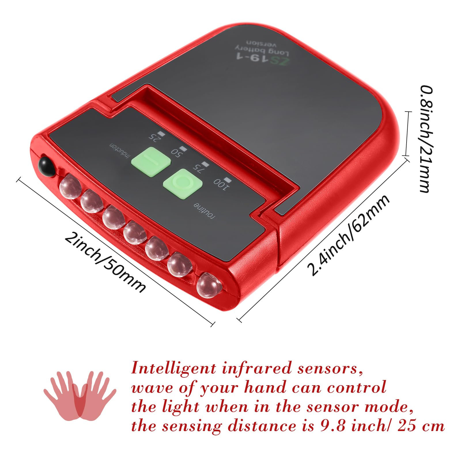 Mudder LED Clip-On Cap Lights, USB Rechargeable, Waterproof, Ultra Bright, Model Mudder-IKJW637, Red